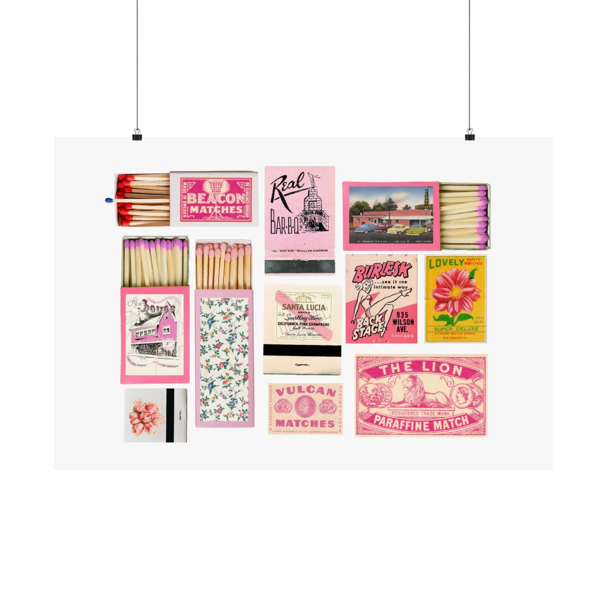 Matchbook Pink Horizontal Physical Poster