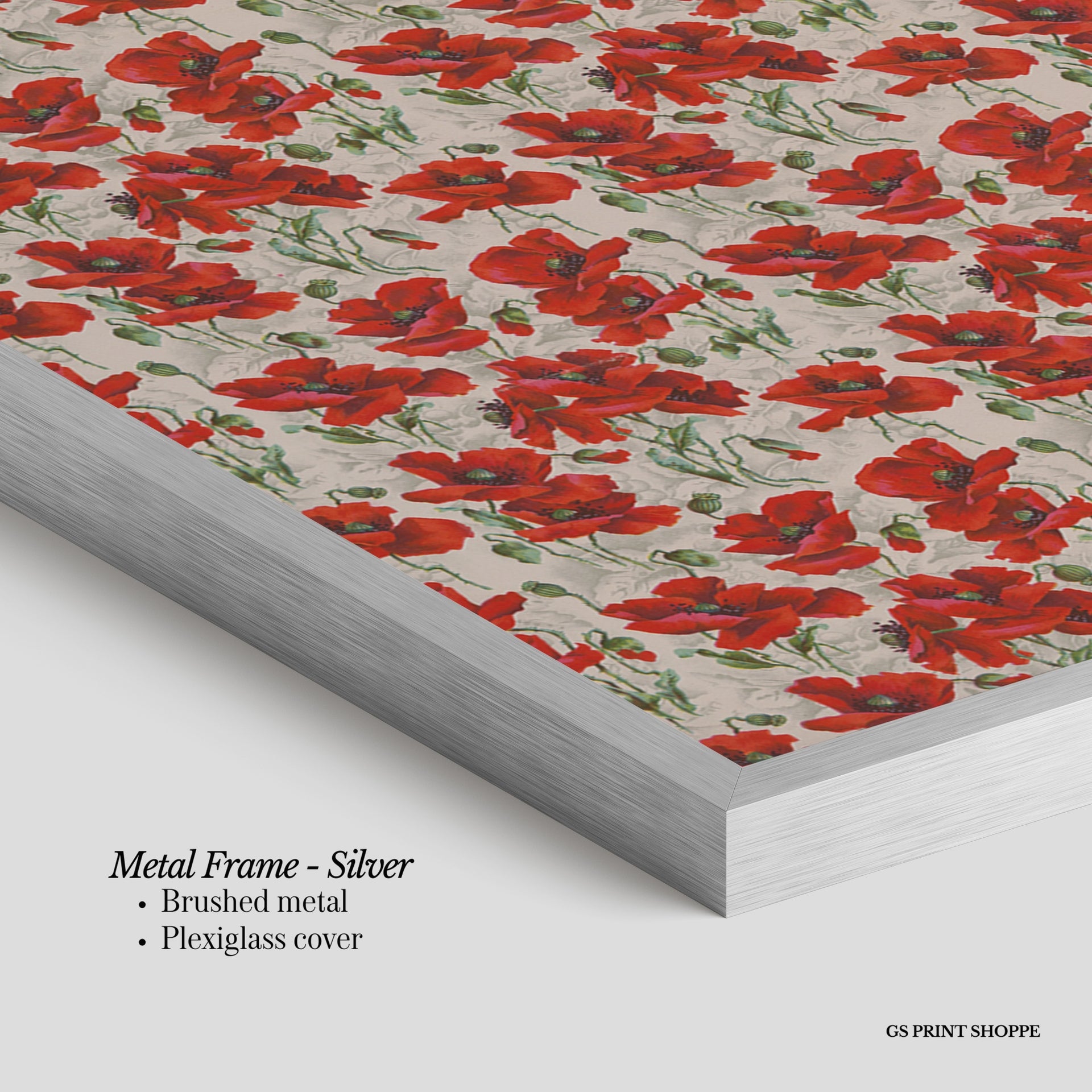 Red Poppy Motif Vertical Art Print