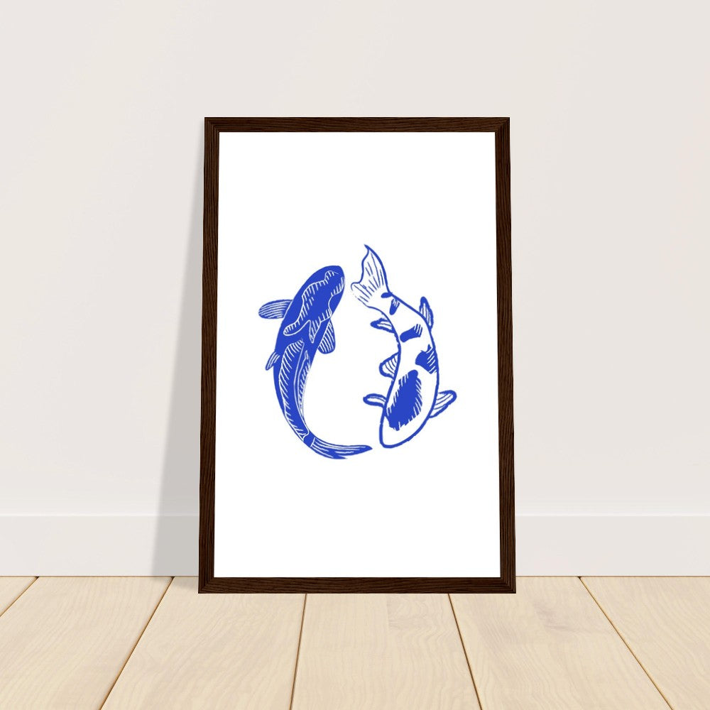 Framed Poster Blue Fish