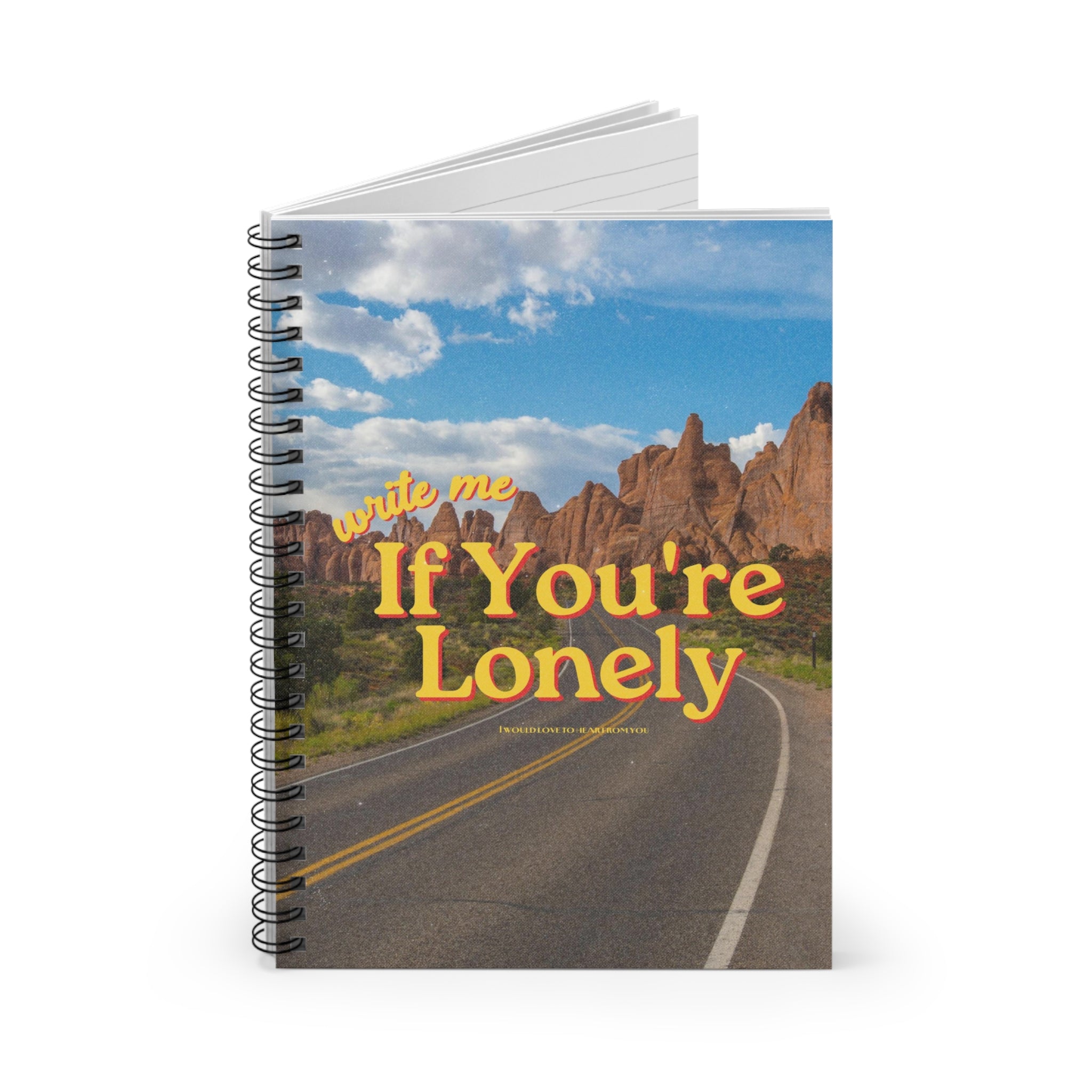 Write me If You're Lonely Blue Spiral Notebook