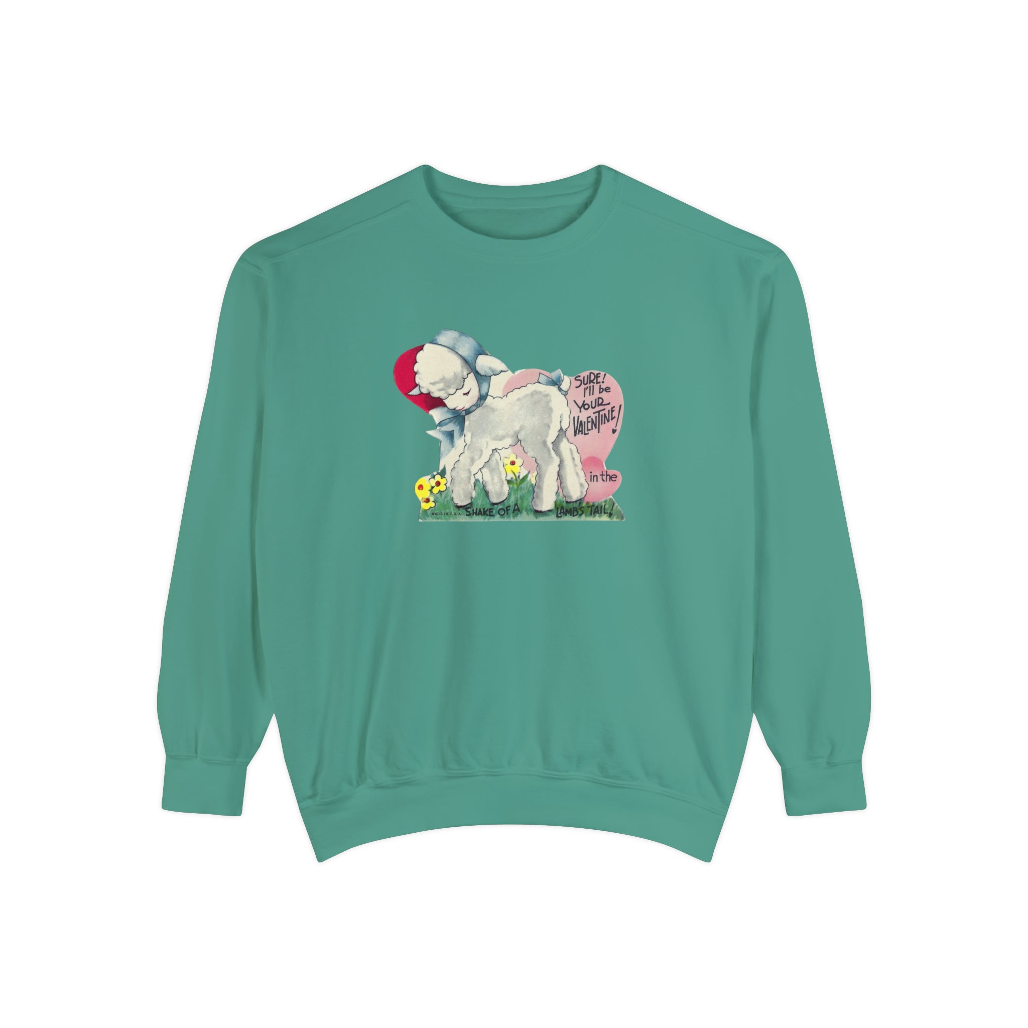 Lambs Tail Valentines Day Sweatshirt Comfort Colors Crewneck