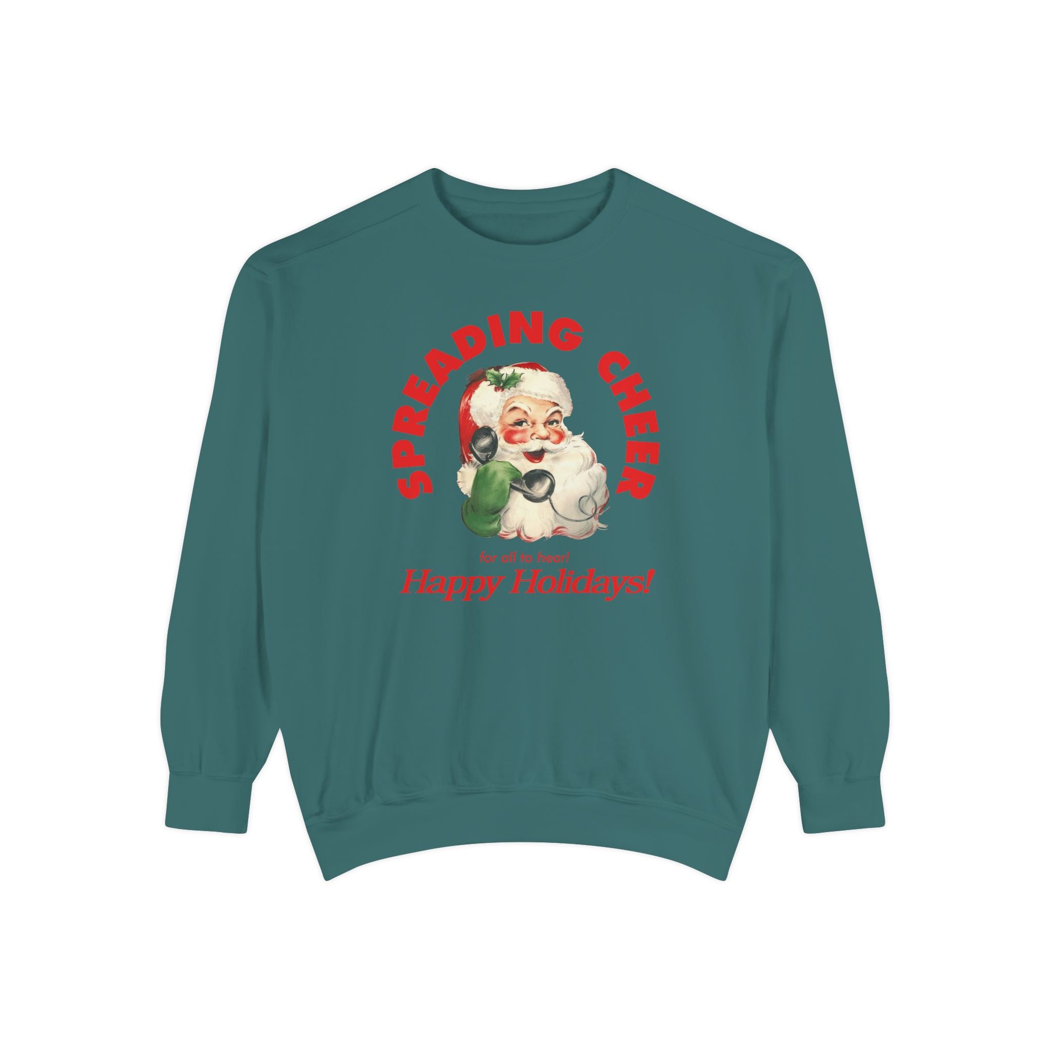 Spreading Cheer Santa Holiday Comfort Colors Crewneck Sweatshirt