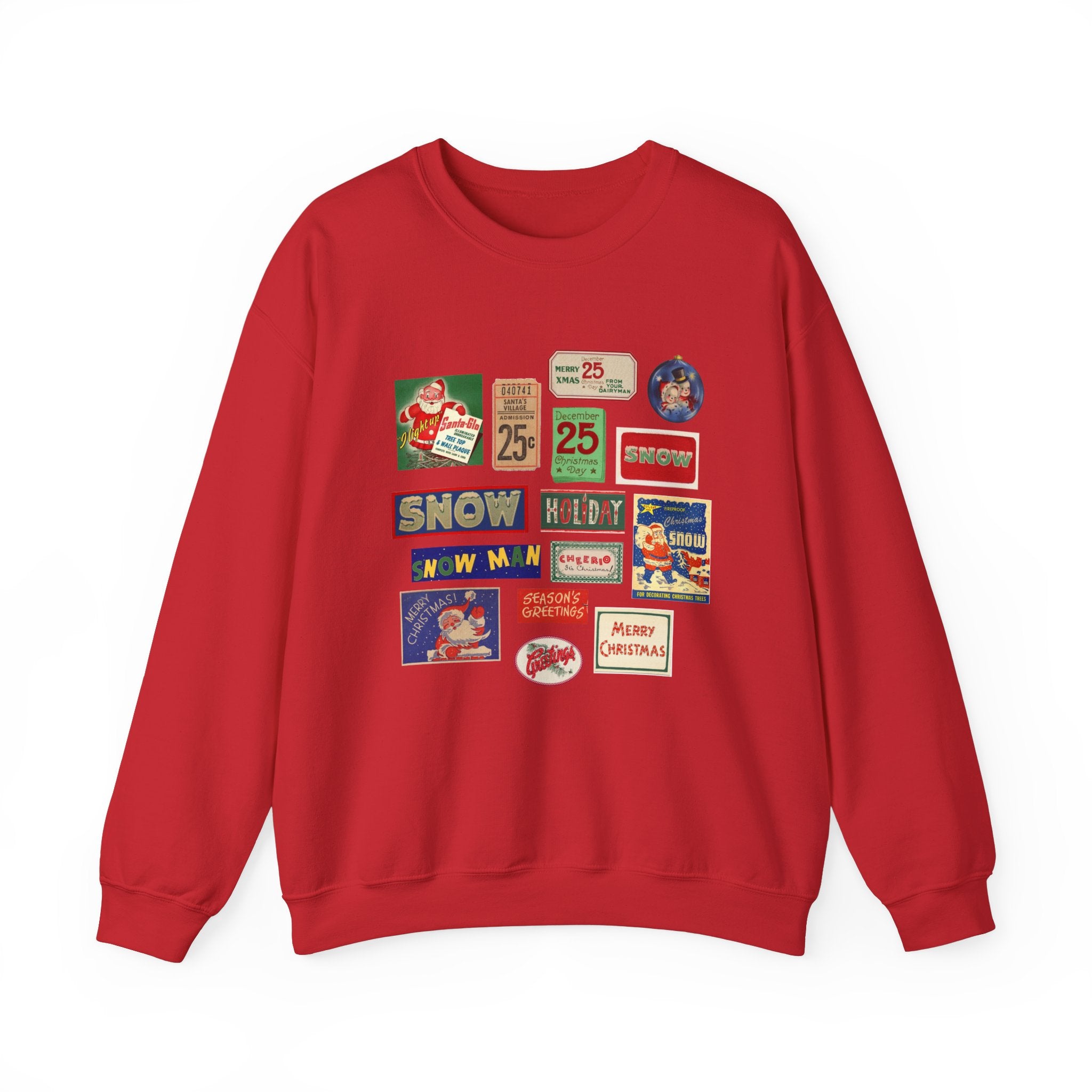 Christmas Stamps Holiday Gildan Crewneck Sweatshirt