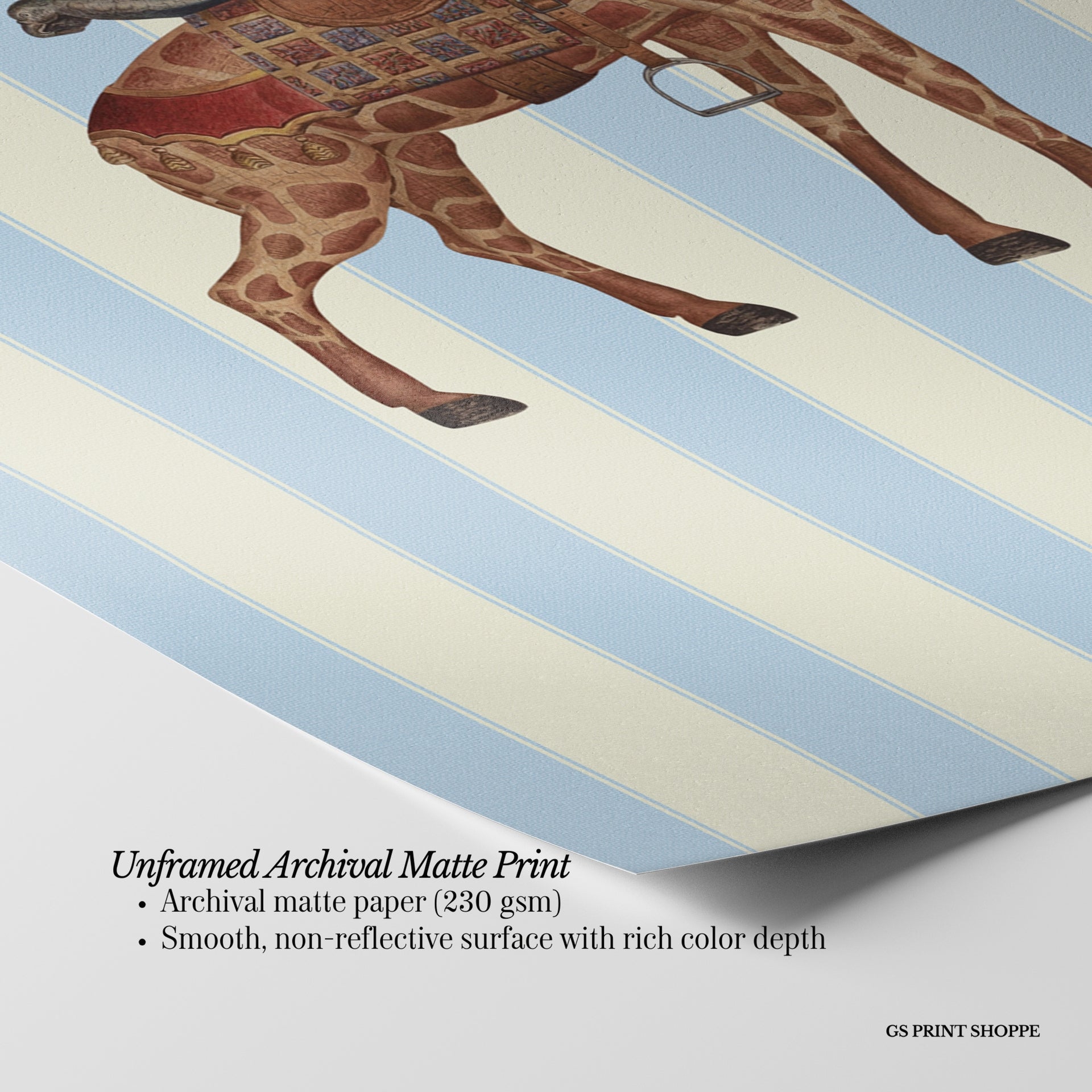 Carousel Giraffe Vertical Art Print