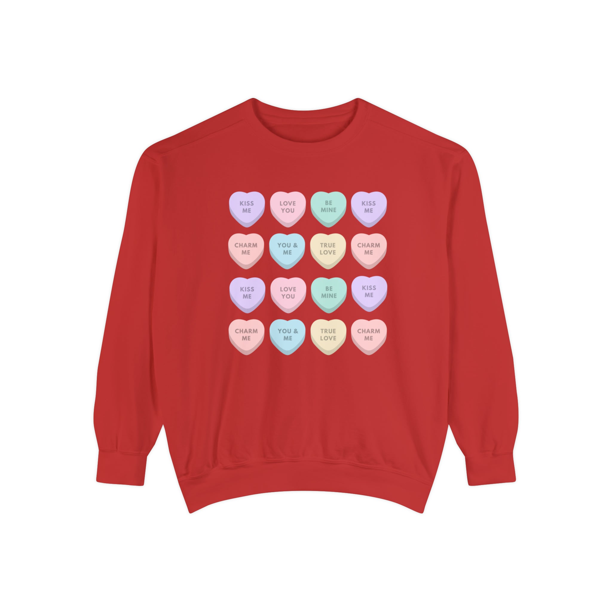 Candy Hearts Comfort Colors Crewneck Sweatshirt