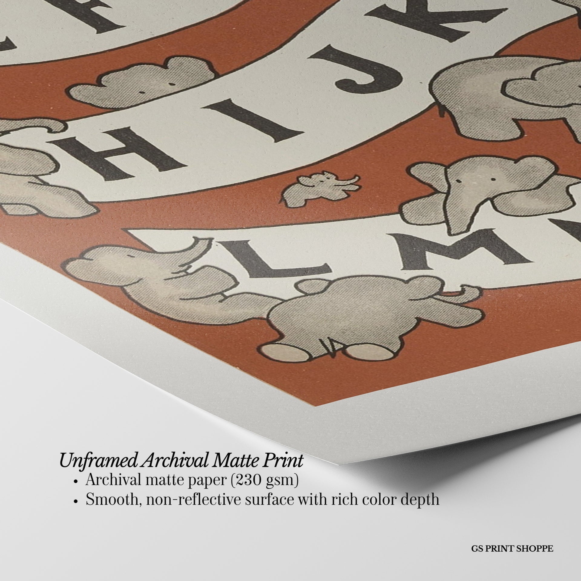 Set of Two Babar Alphabet Vertical Art Prints