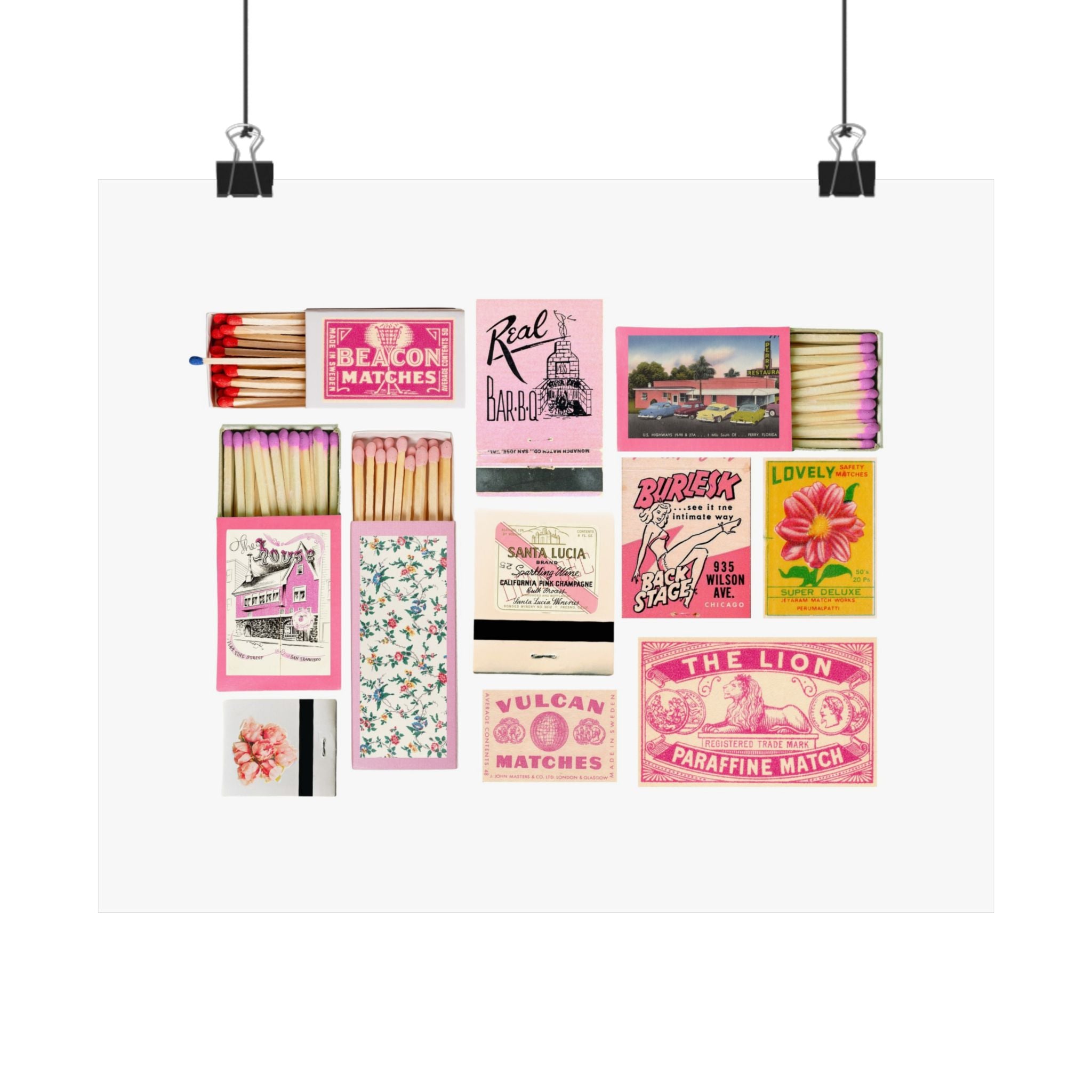 Matchbook Pink Horizontal Physical Poster