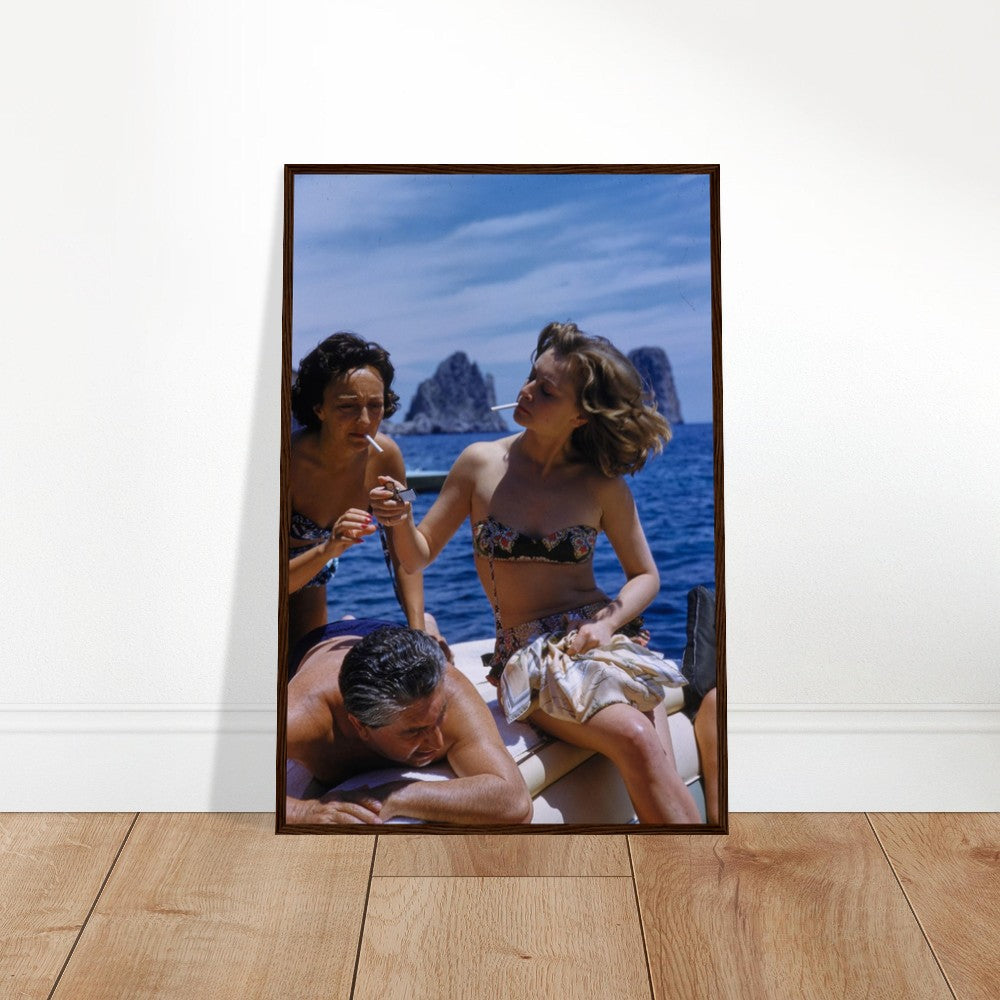 Capri Girls FRAMED, Premium Matte Paper Wooden Framed Poster