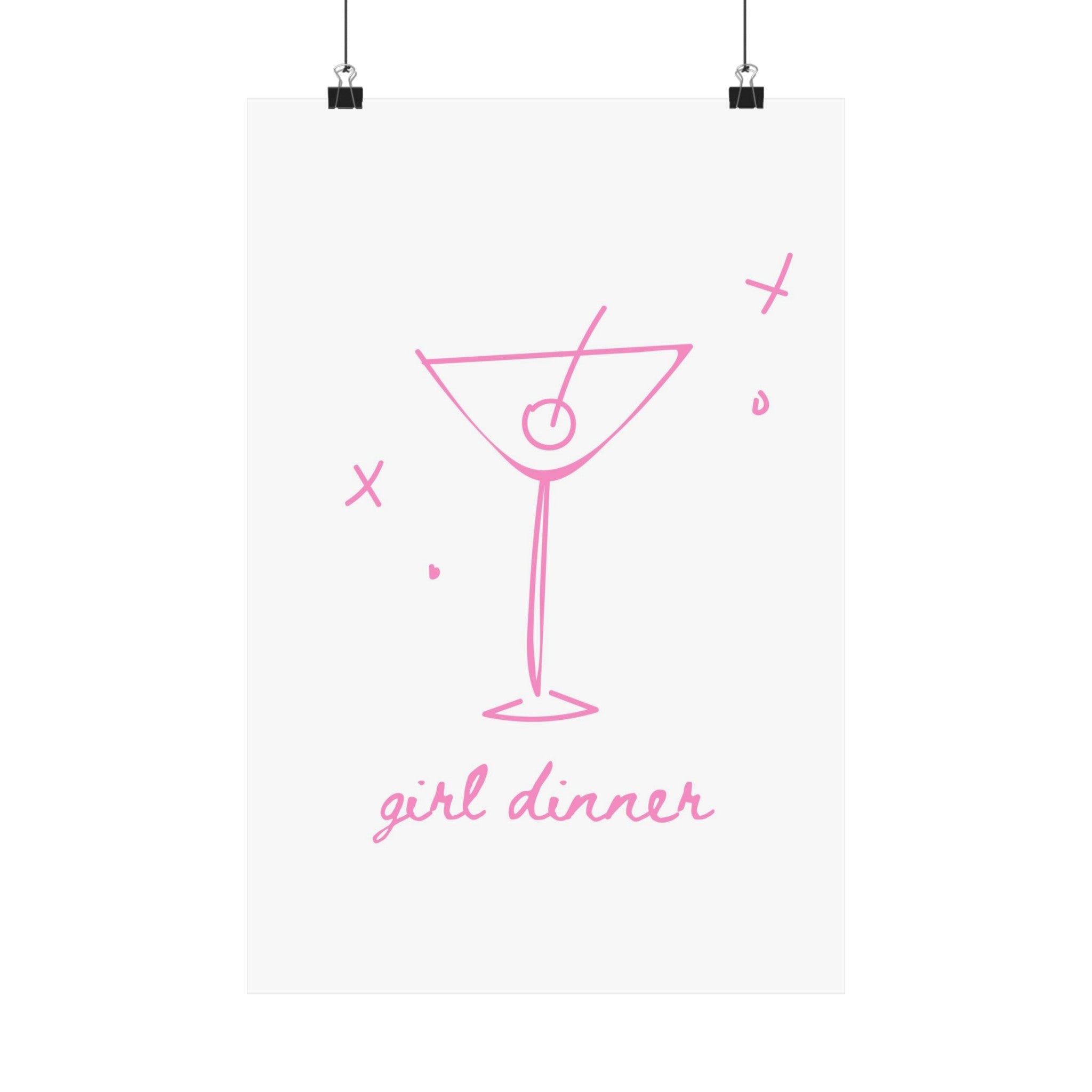 Girl Dinner Pink Physical Poster