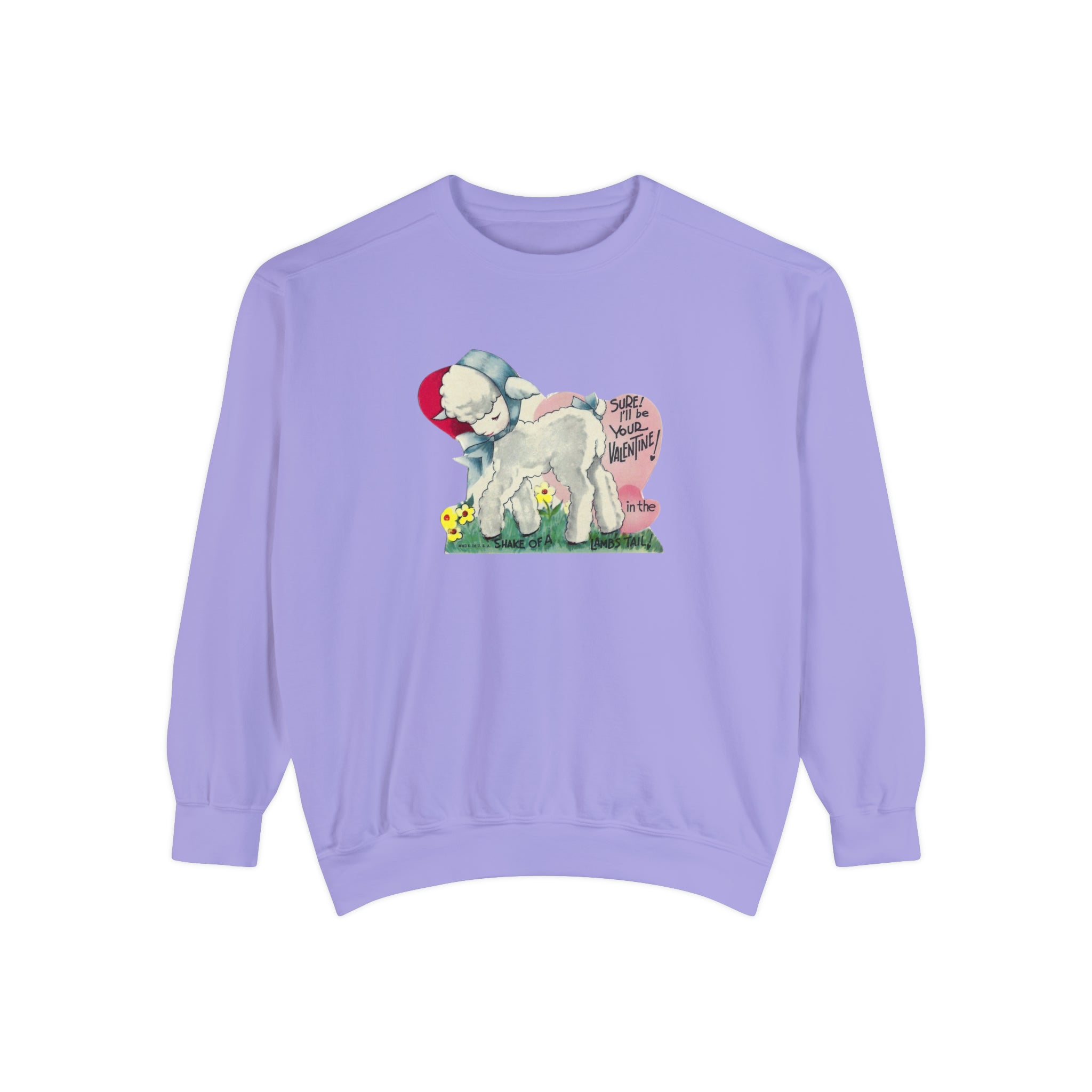 Lambs Tail Valentines Day Sweatshirt Comfort Colors Crewneck