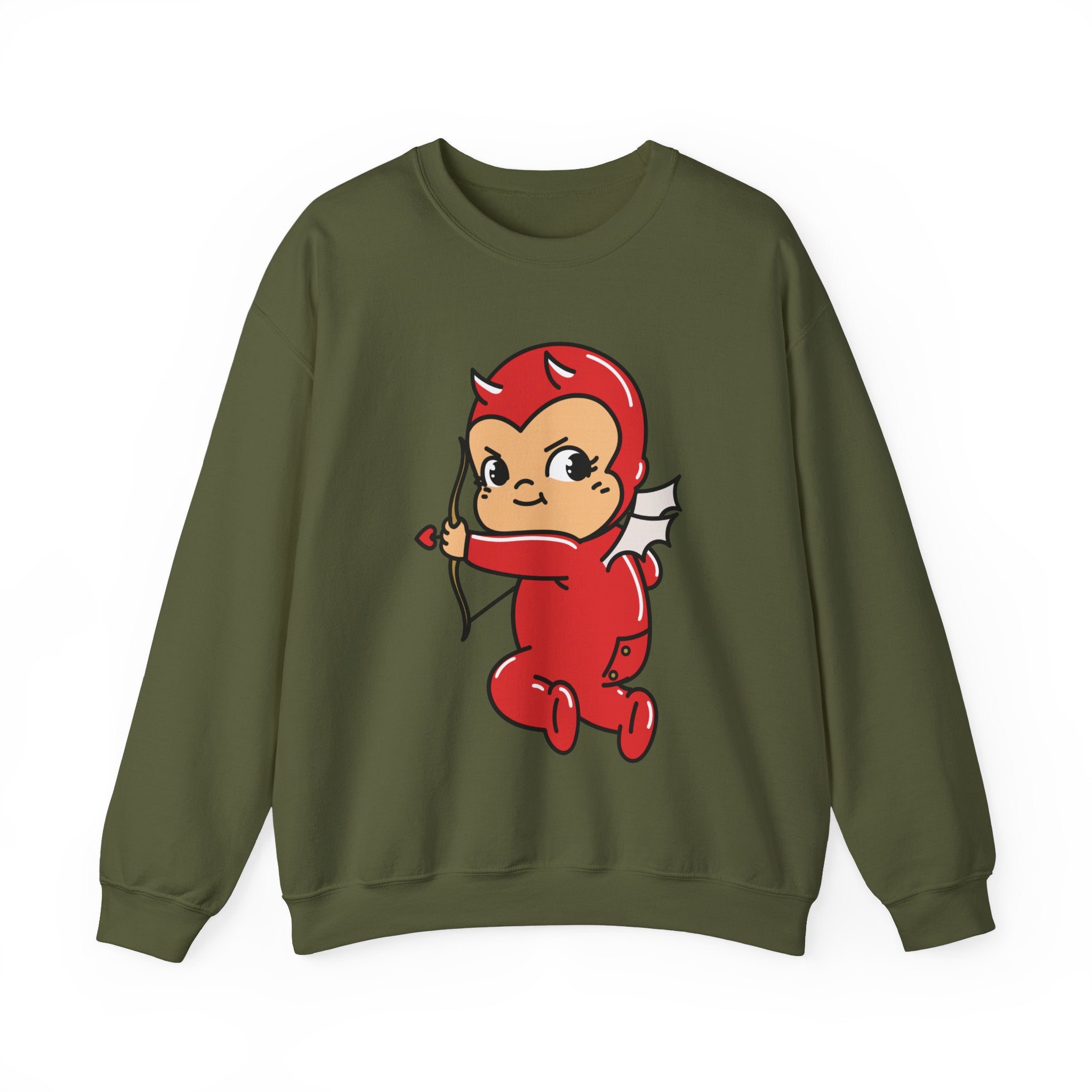 Cupid Retro Cartoon Valentine Crewneck Sweatshirt