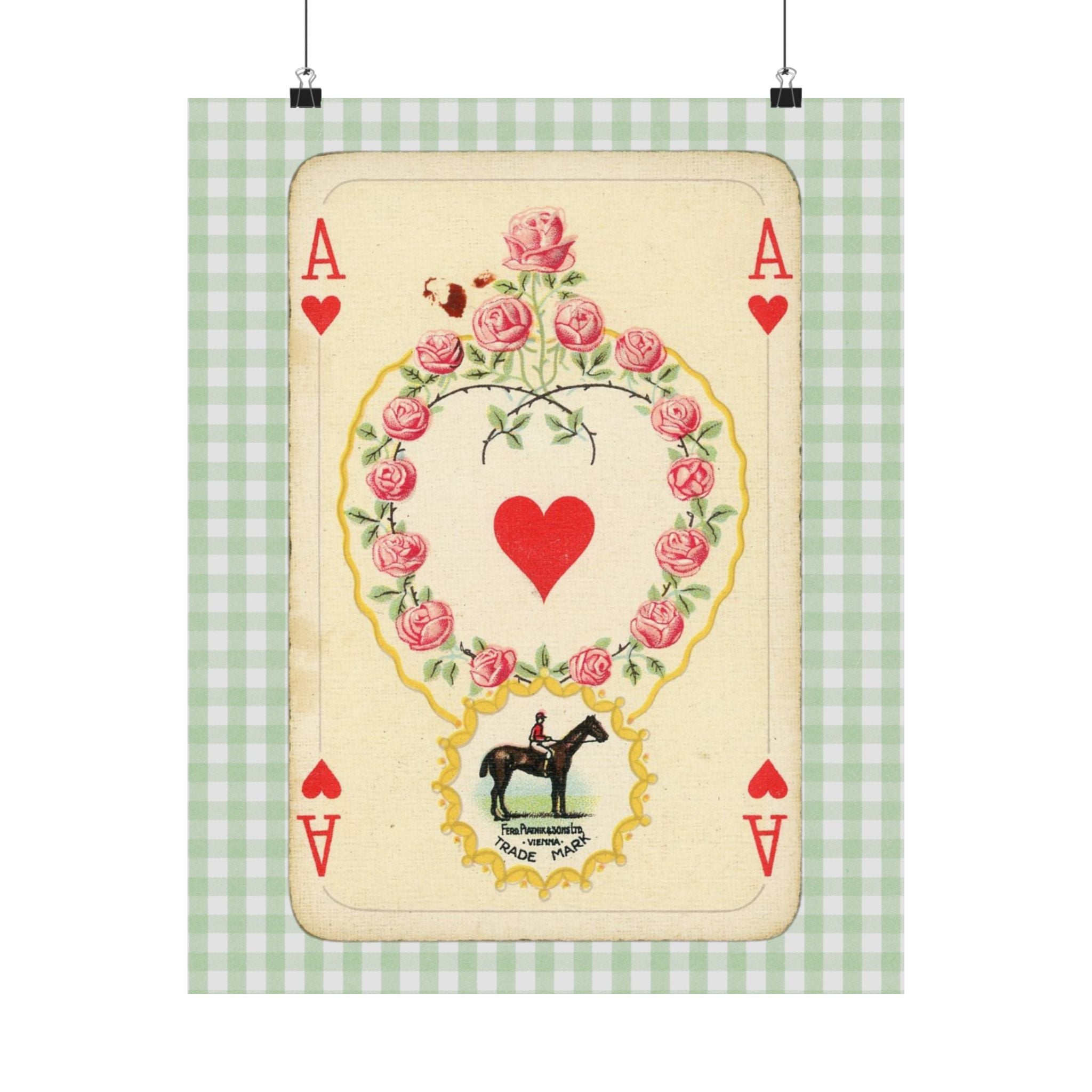 Vintage Roses Playing Card Physical Poster