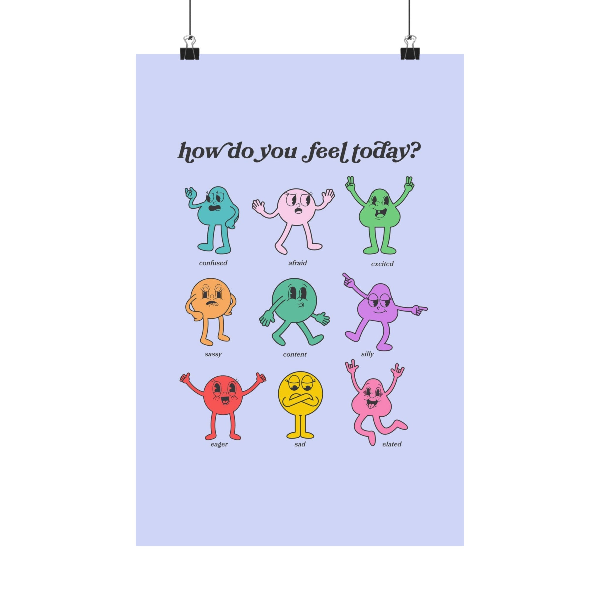 How Do You Feel Today Blue Physical Poster