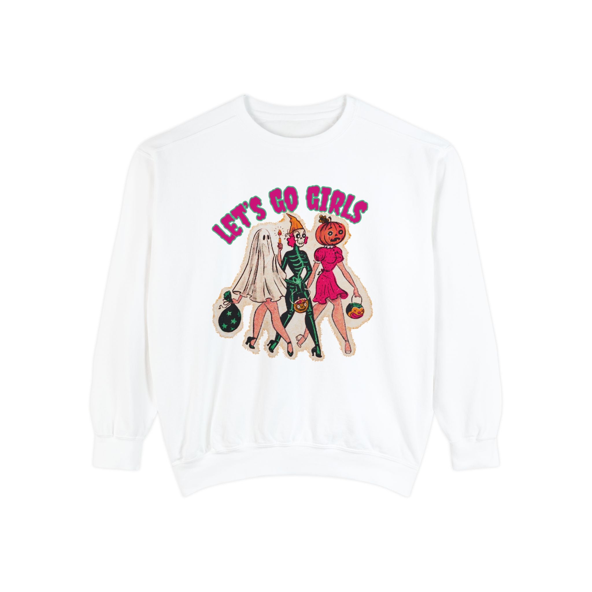 Let's Go Girls Halloween Comfort Colors Crewneck Sweatshirt