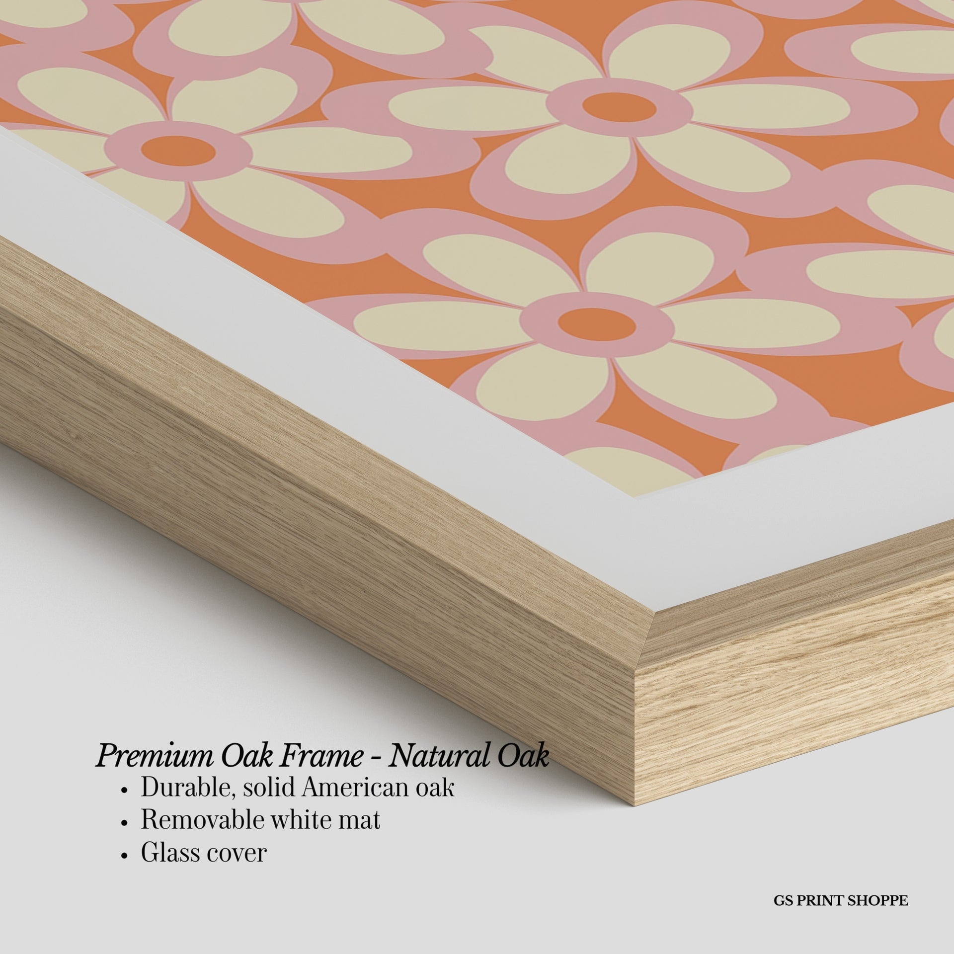 Retro Flower Horizontal Art Print