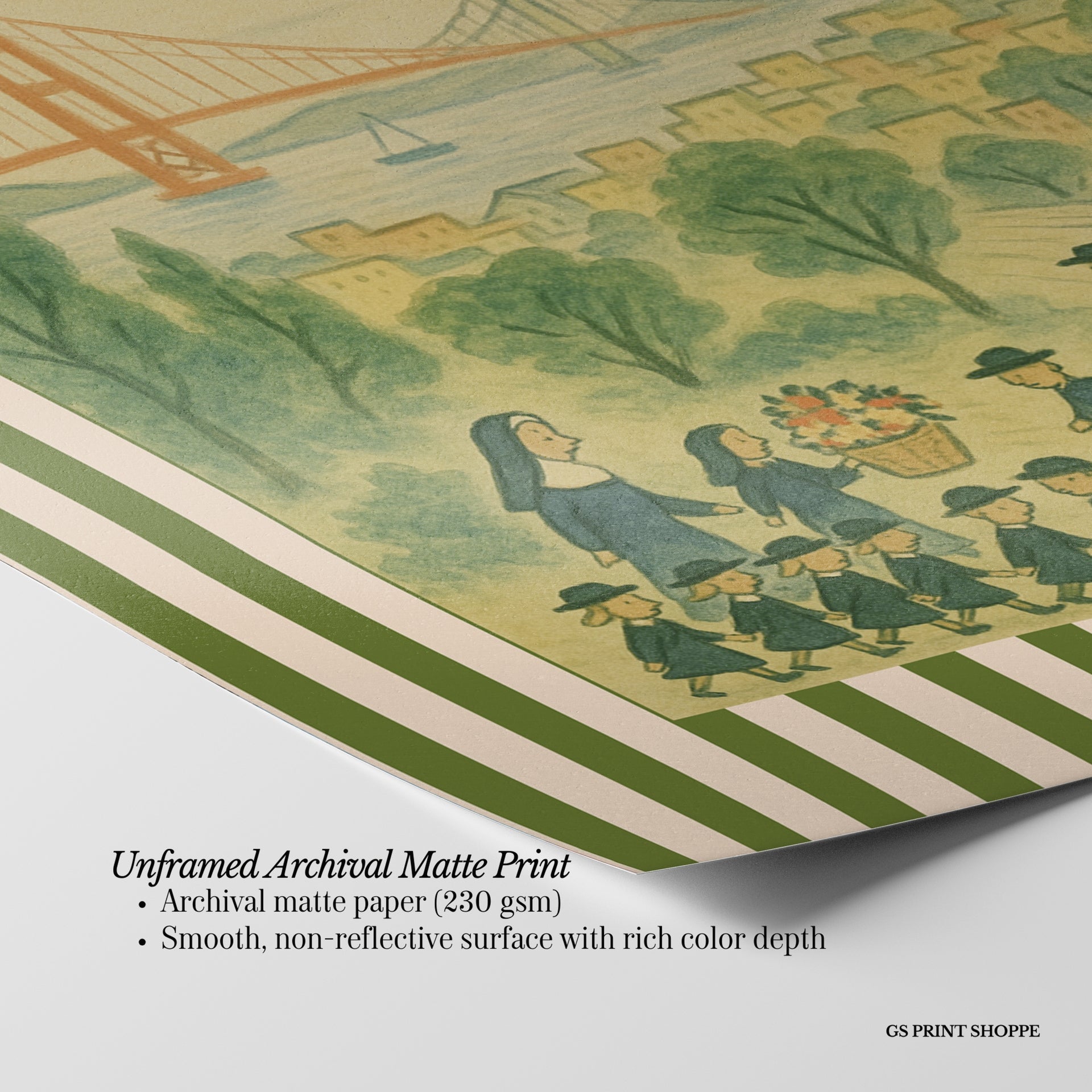 San Francisco Illustration Horizontal Art Print