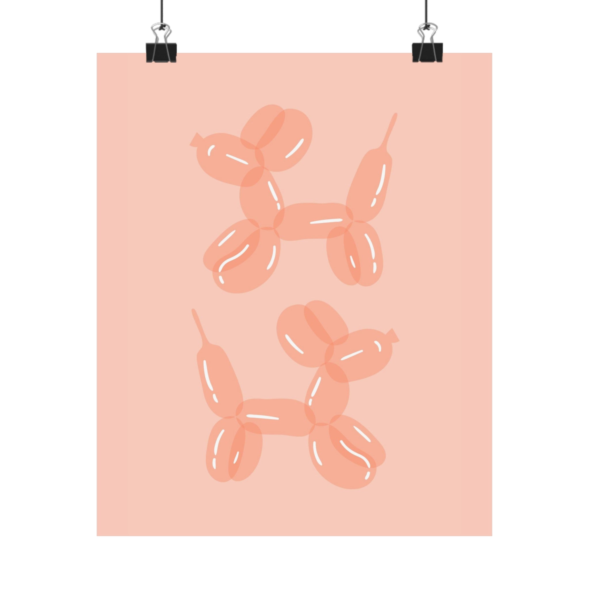 Orange Balloon Dogs Physical Poster