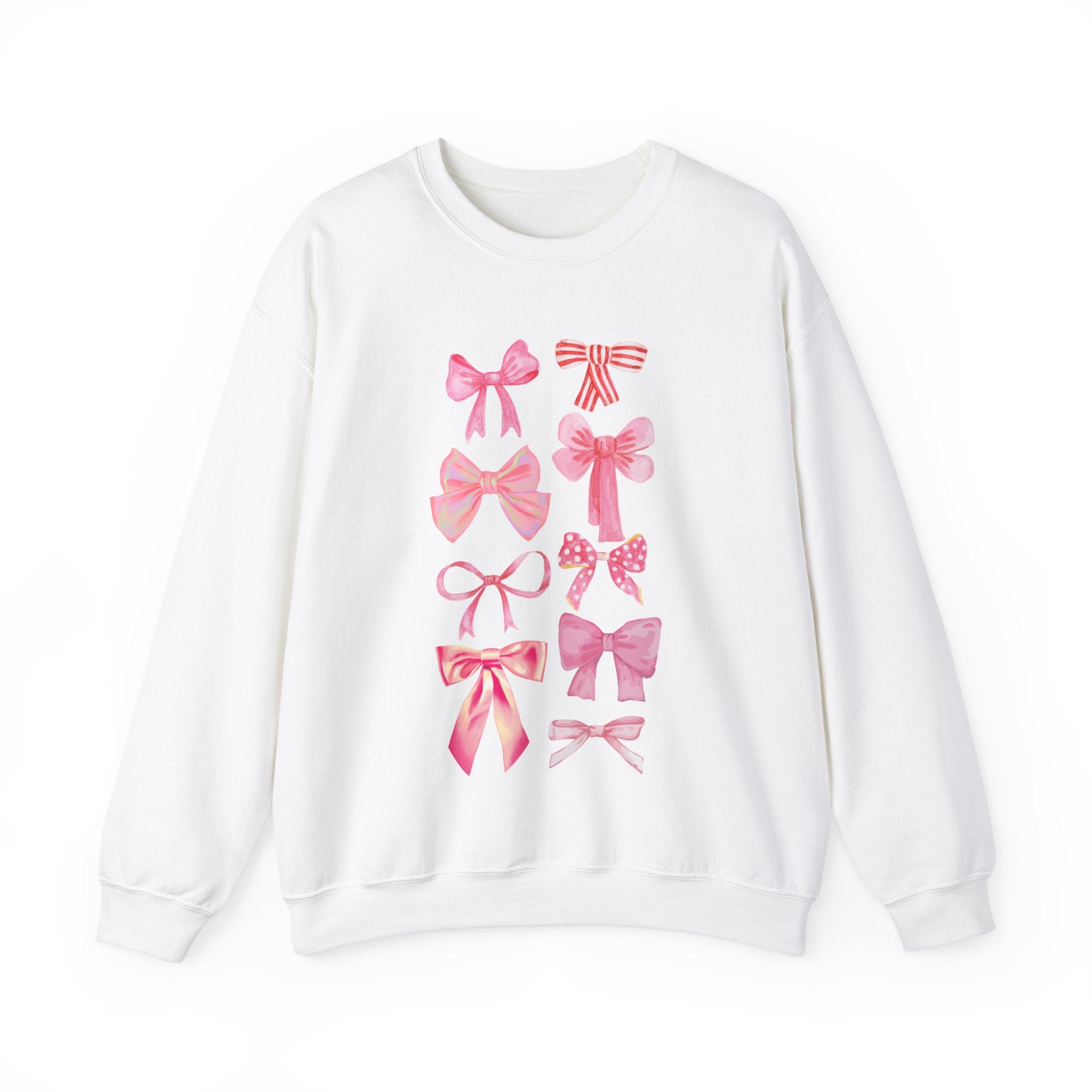 Pink Bows Couquette Valentines Day Crewneck Sweatshirt