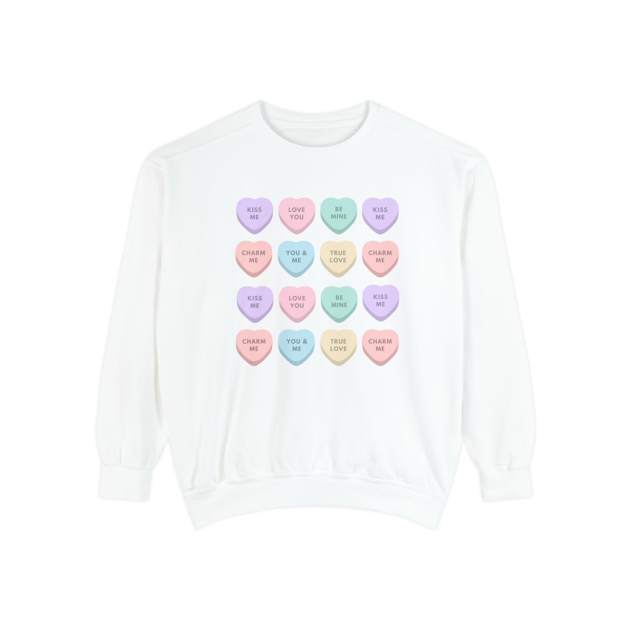 Candy Hearts Comfort Colors Crewneck Sweatshirt