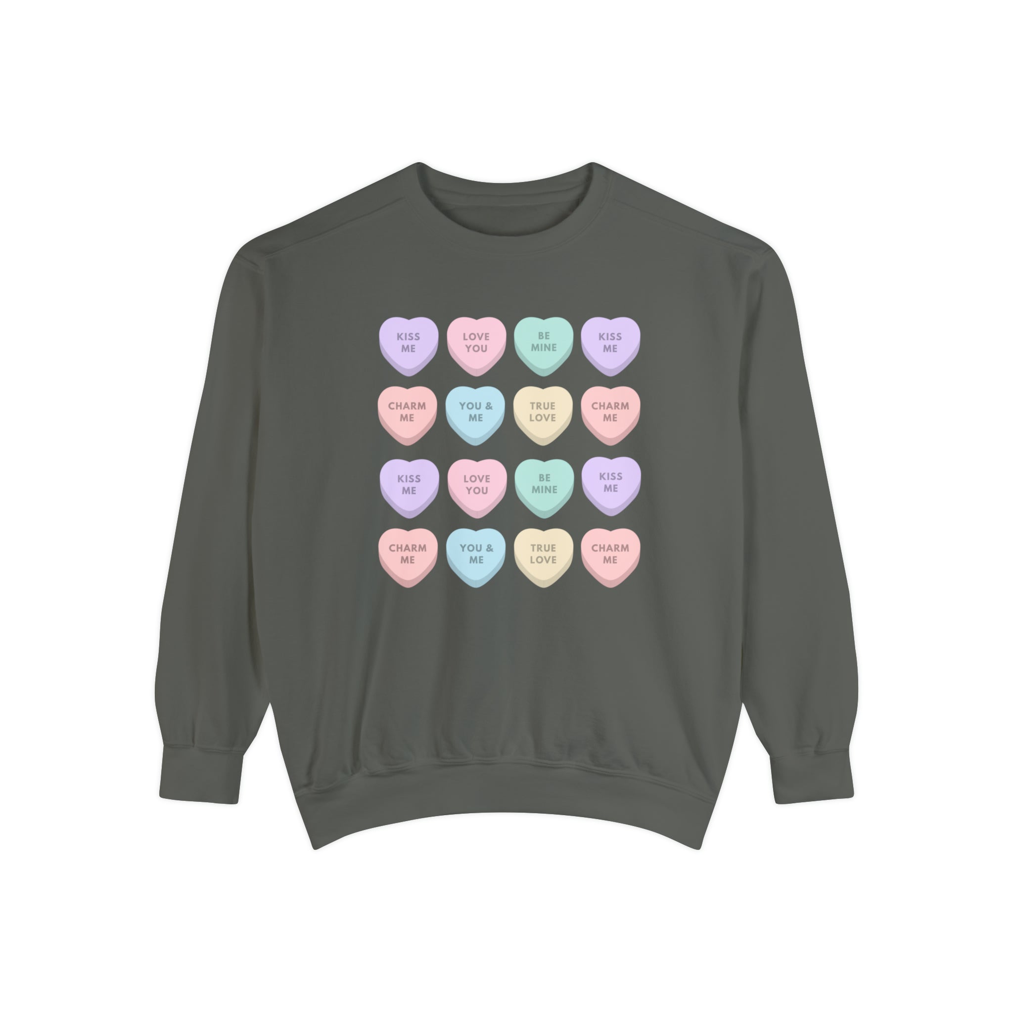 Candy Hearts Comfort Colors Crewneck Sweatshirt