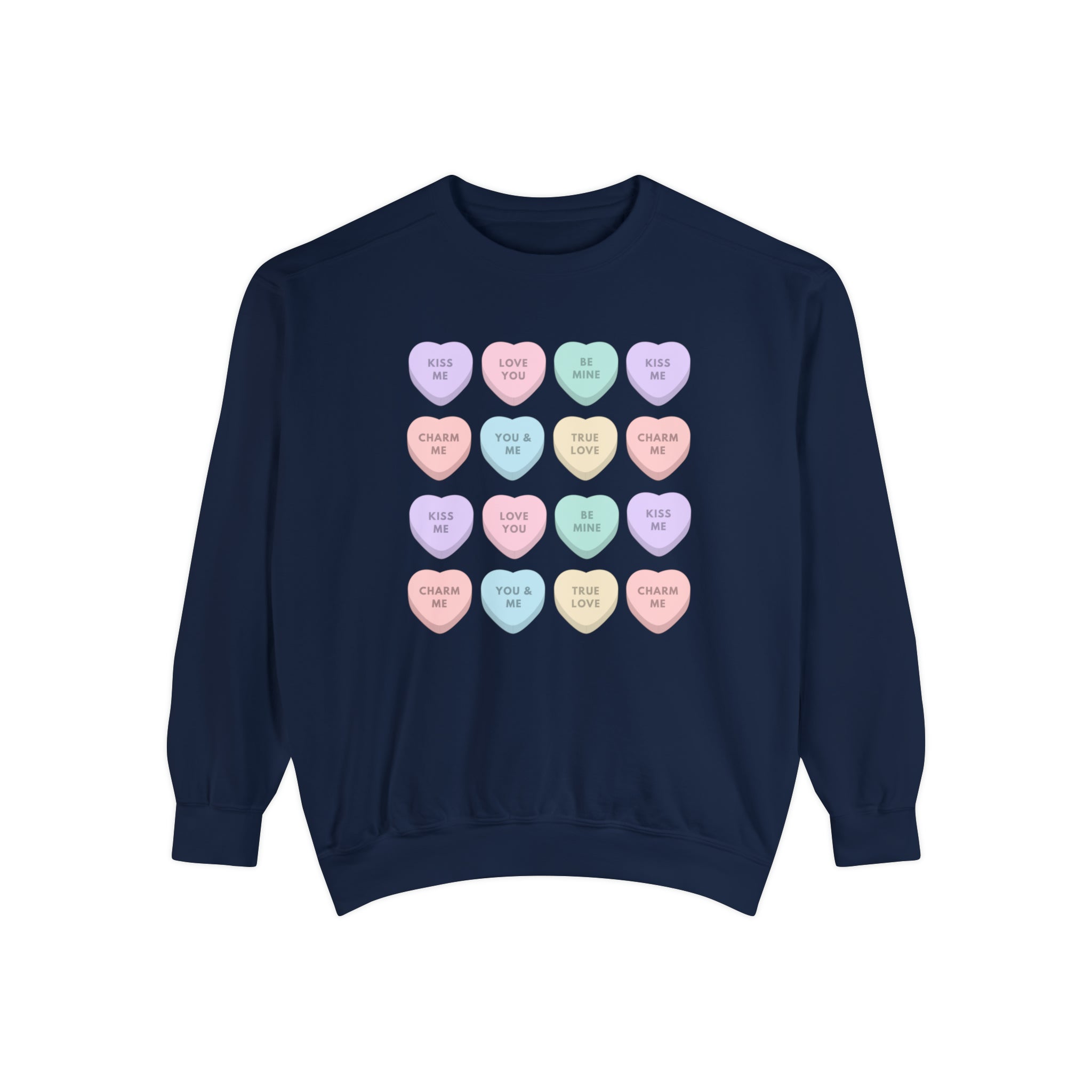 Candy Hearts Comfort Colors Crewneck Sweatshirt