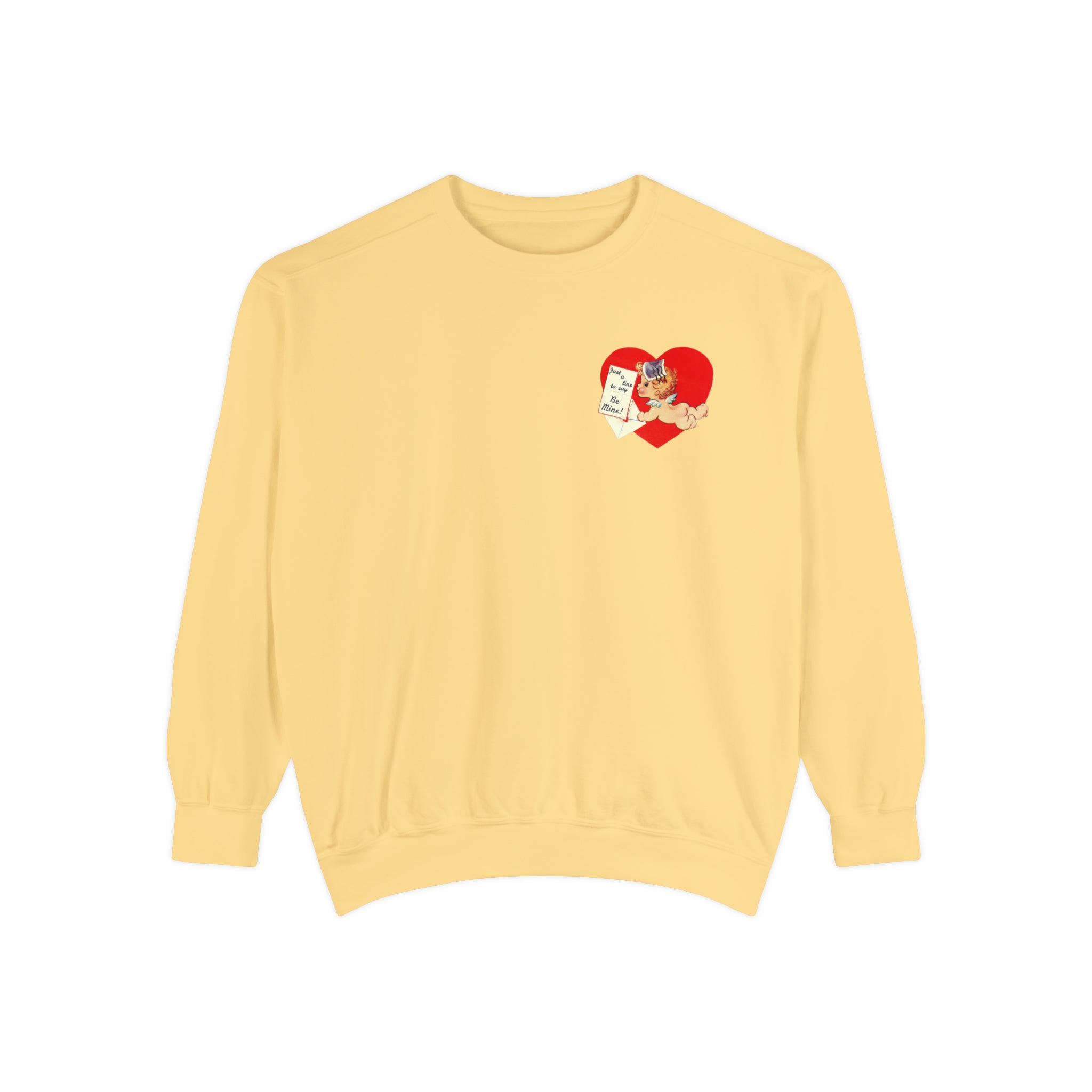 Just a Line to Say Be Mine Vintage Valentine's Day Sweatshirt Comfort Colors Crewneck