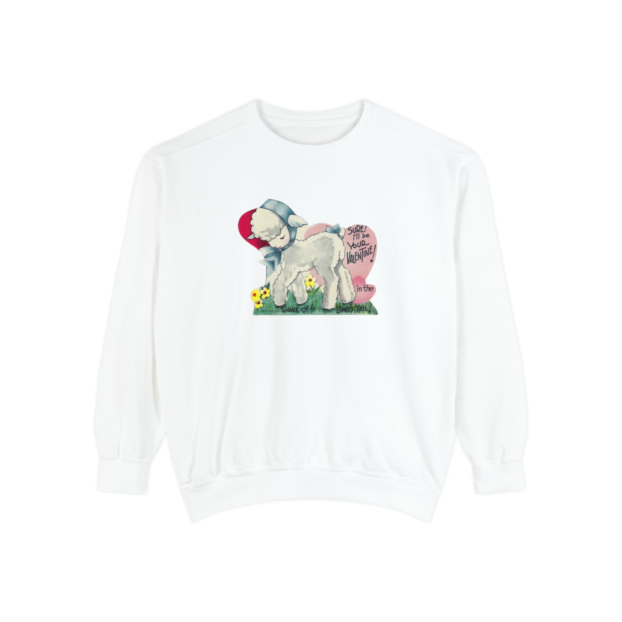 Lambs Tail Valentines Day Sweatshirt Comfort Colors Crewneck