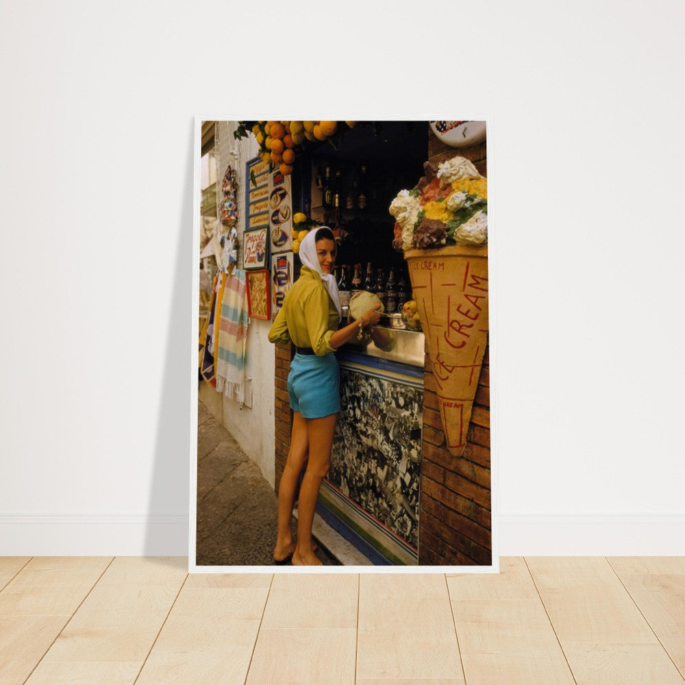 FRAMED VINTAGE PHOTOGRAPH - Premium Matte Paper Wooden Framed Poster - Italy