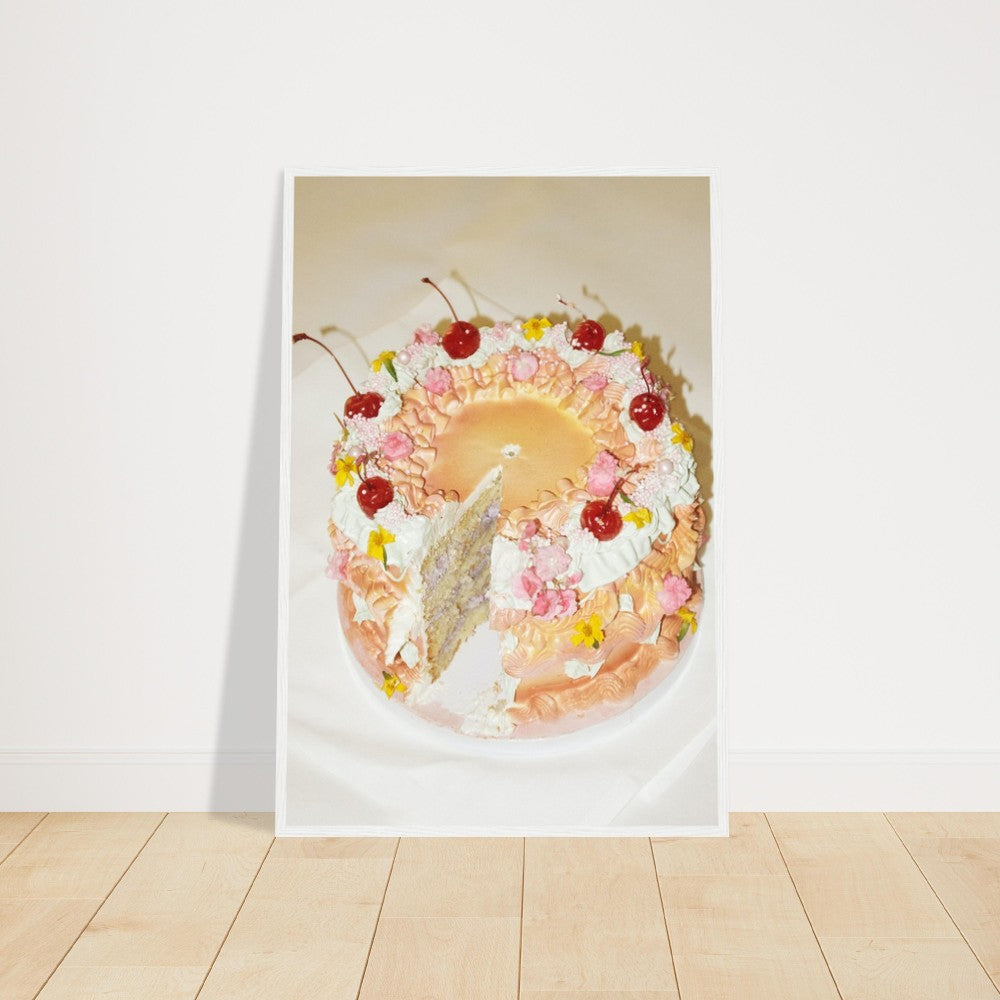 Retro Cake Premium Matte Paper Wooden Framed Poster