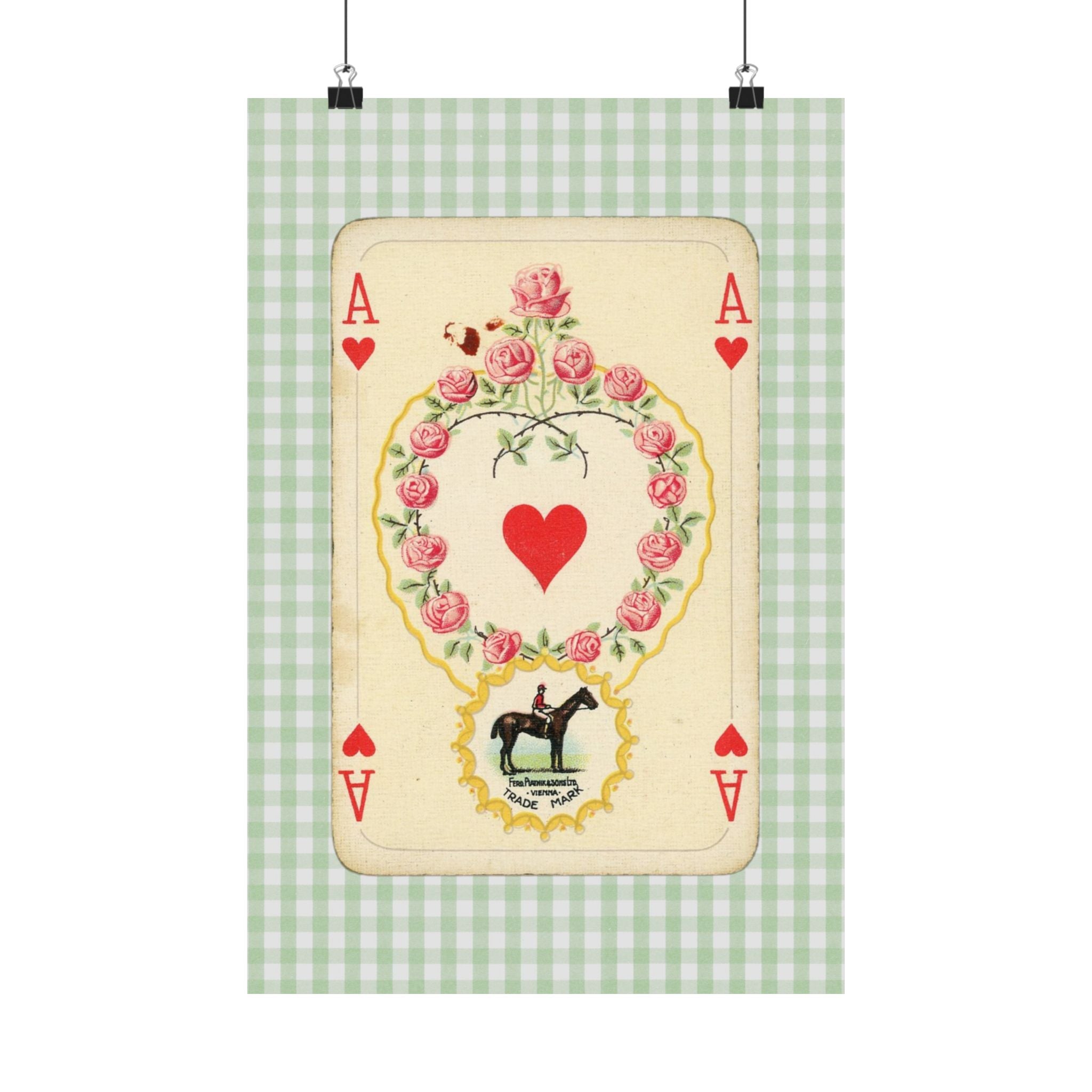 Vintage Roses Playing Card Physical Poster