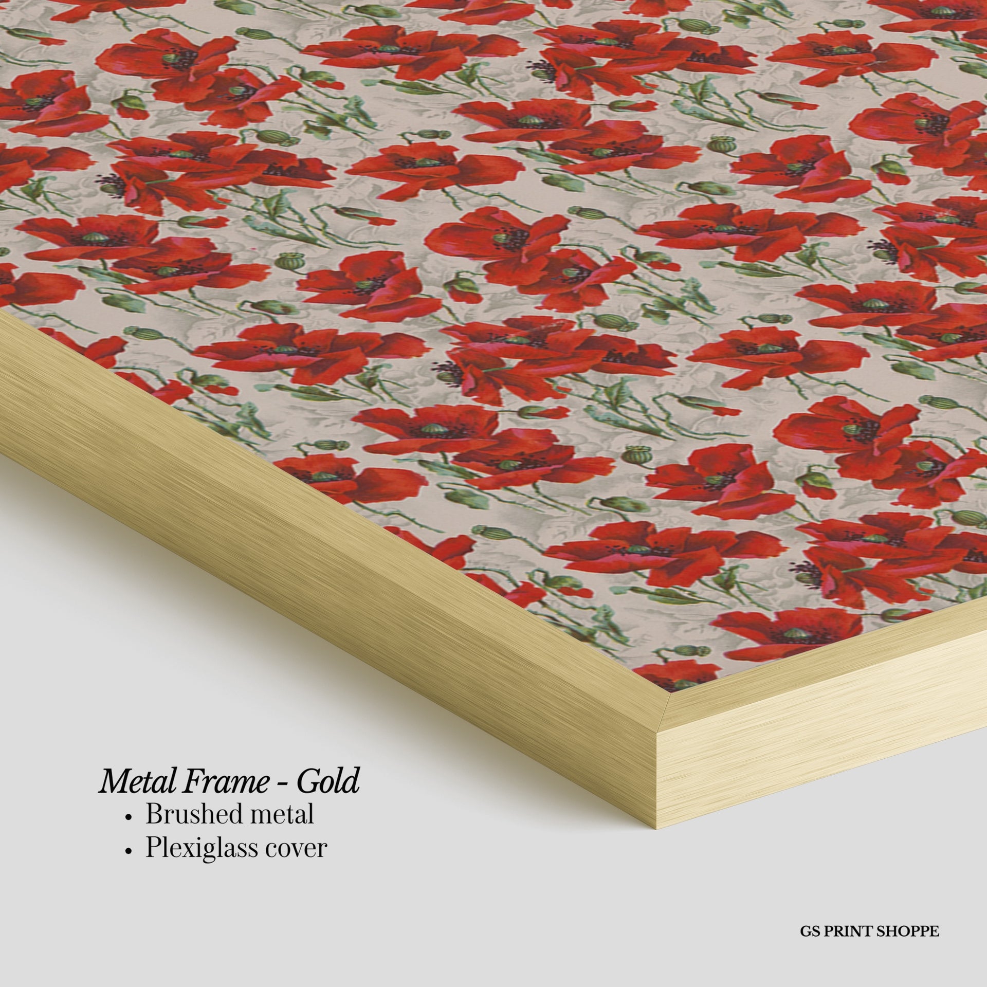 Red Poppy Motif Vertical Art Print