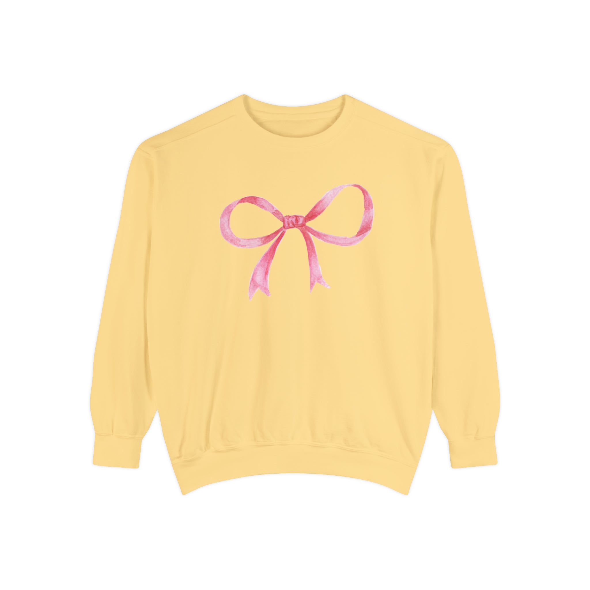 Cute Pink Bow Comfort Colors Crewneck Sweatshirt