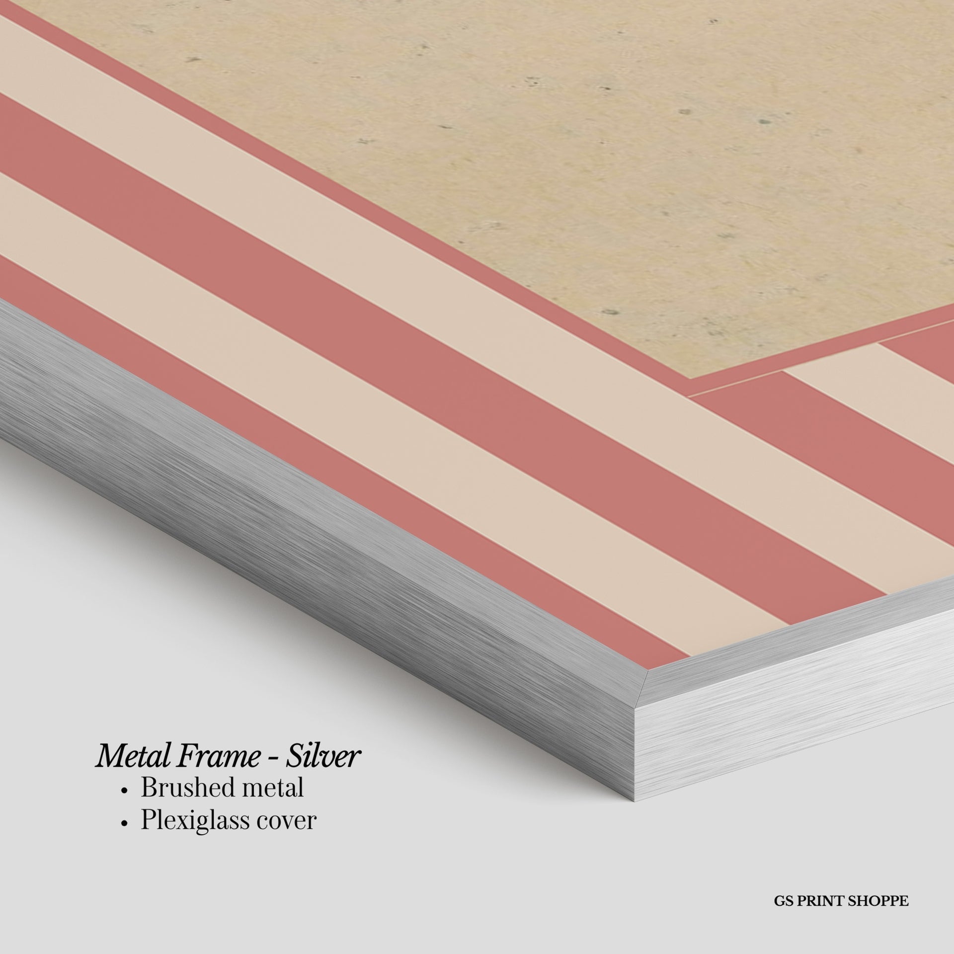 Pink Horse Stripes Horizontal Art Print