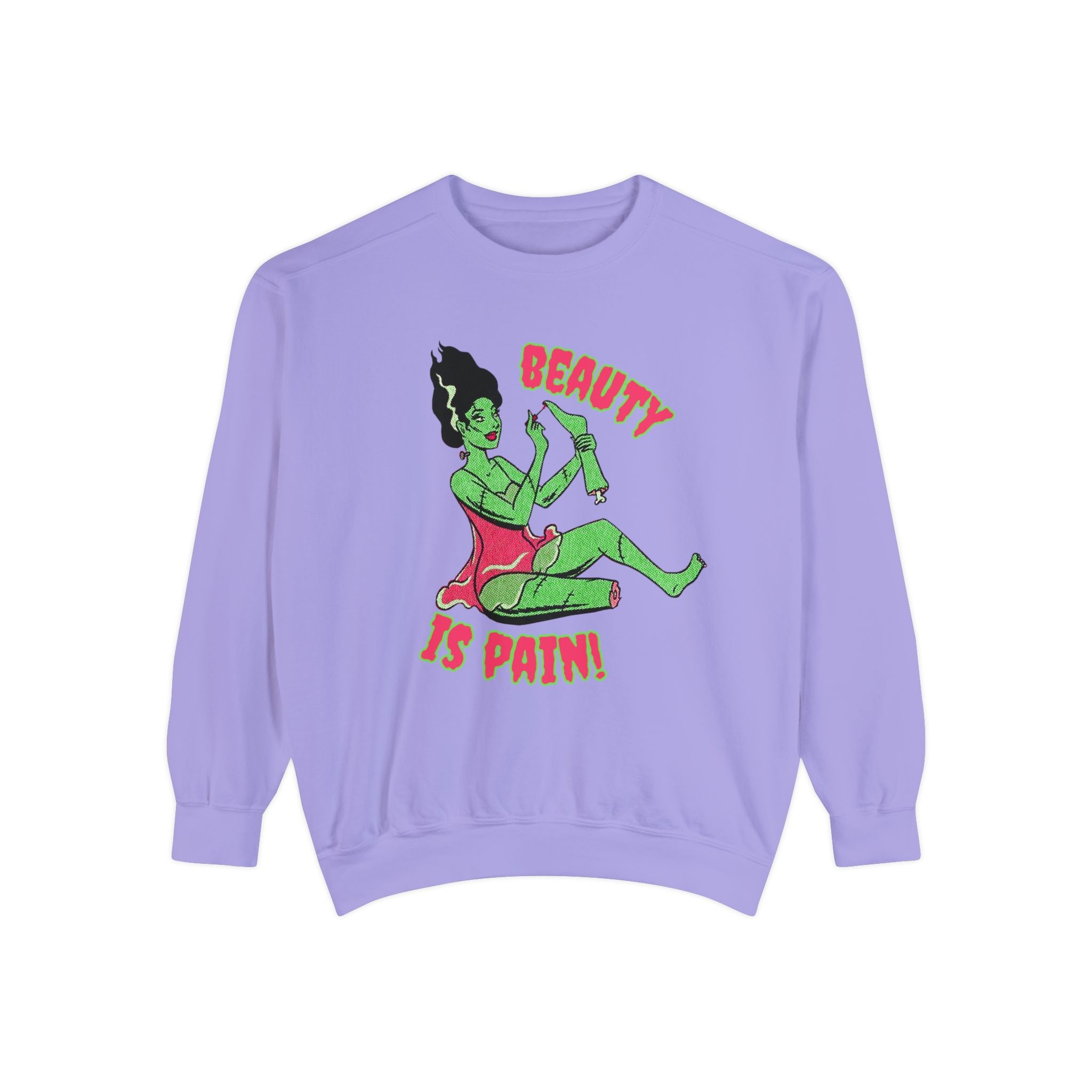 Beauty is Pain Halloween Comfort Colors Crewneck Sweatshirt