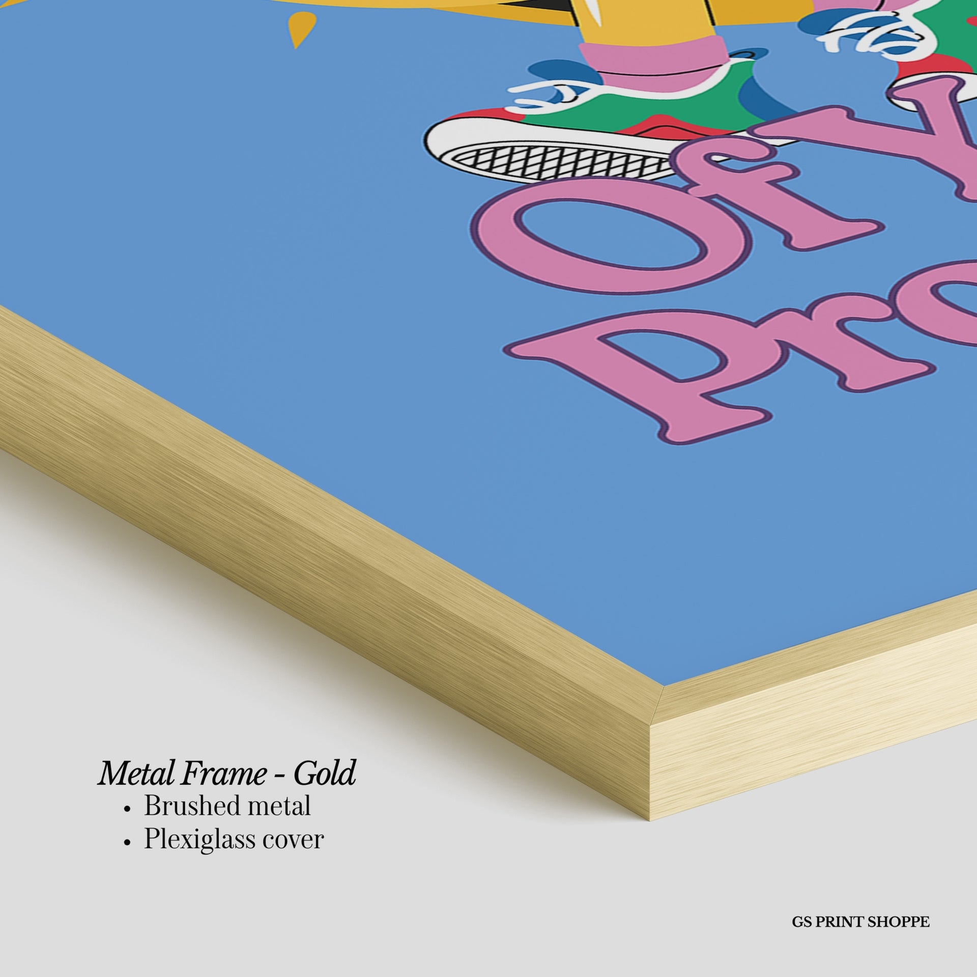 Be Proud of Your Progress Blue Vertical Art Print