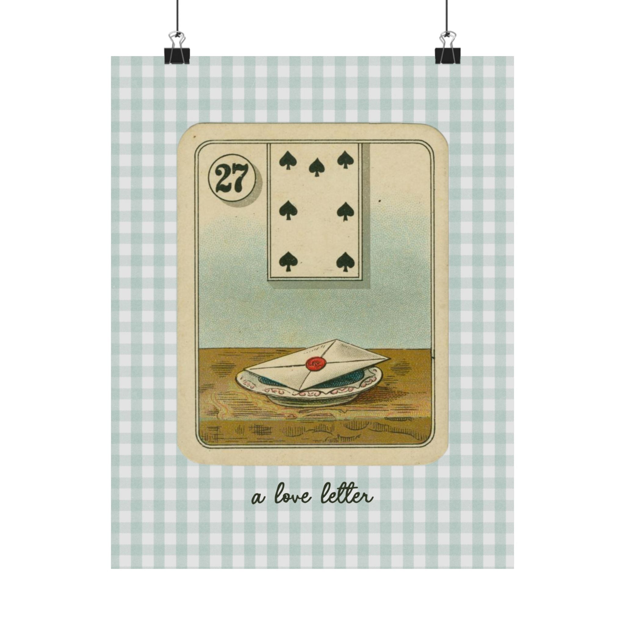 Love Letter Green Checker Physical Poster