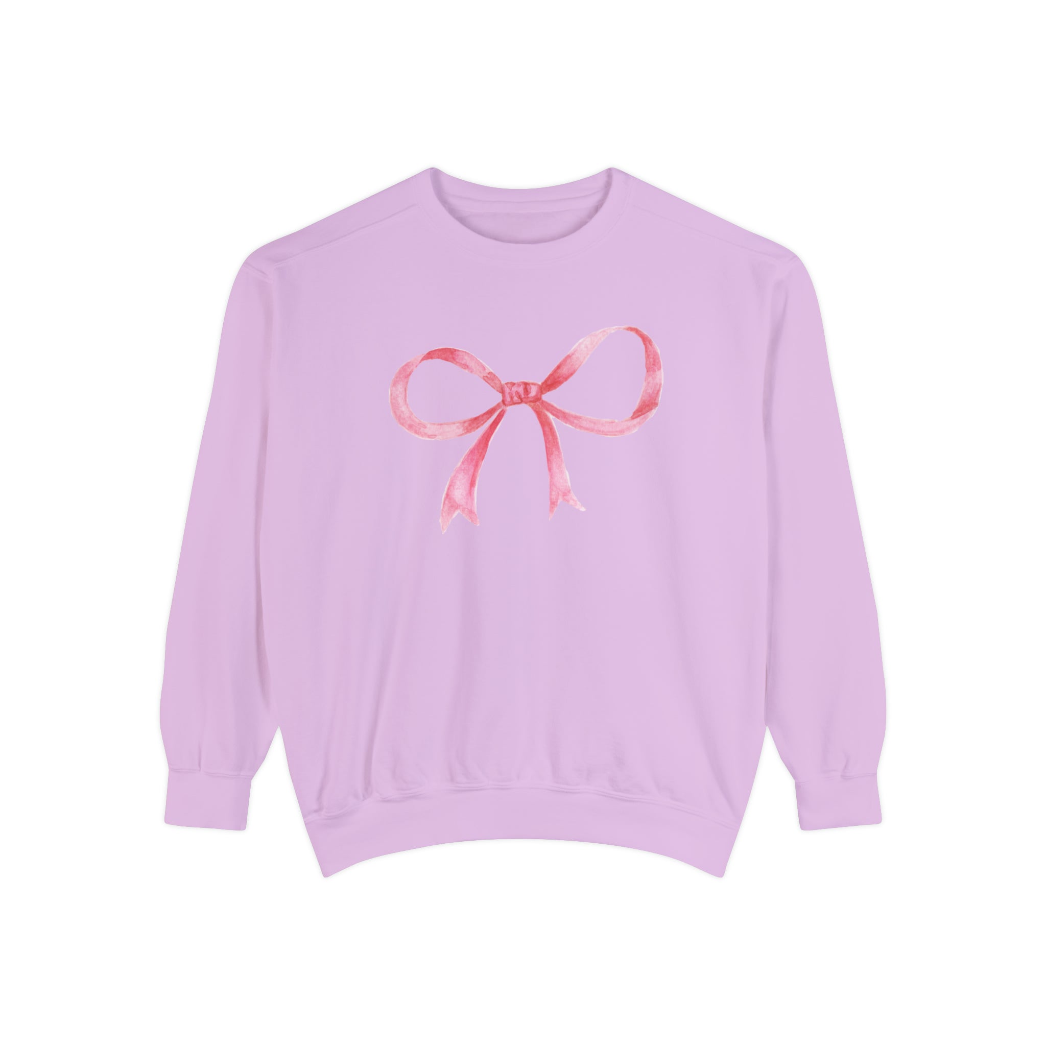 Cute Pink Bow Comfort Colors Crewneck Sweatshirt