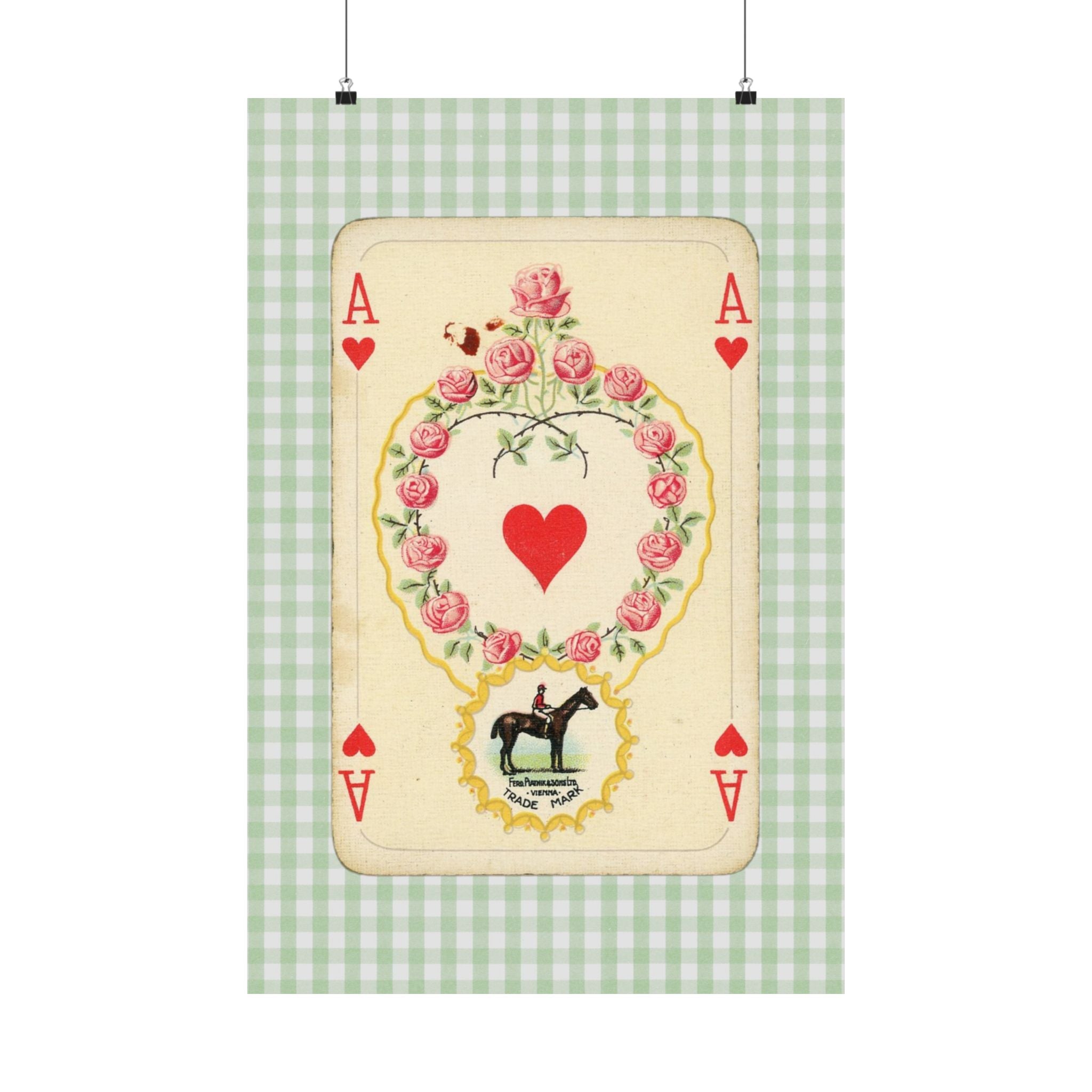 Vintage Roses Playing Card Physical Poster