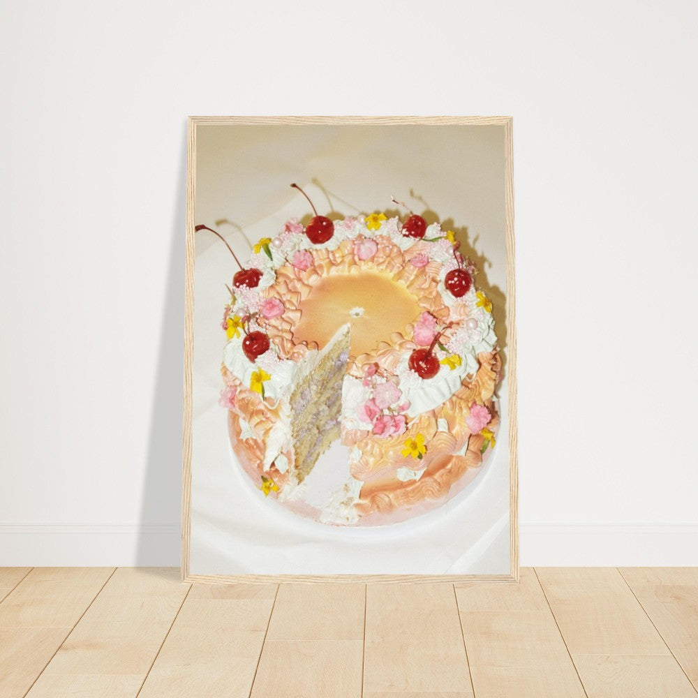 Retro Cake Premium Matte Paper Wooden Framed Poster