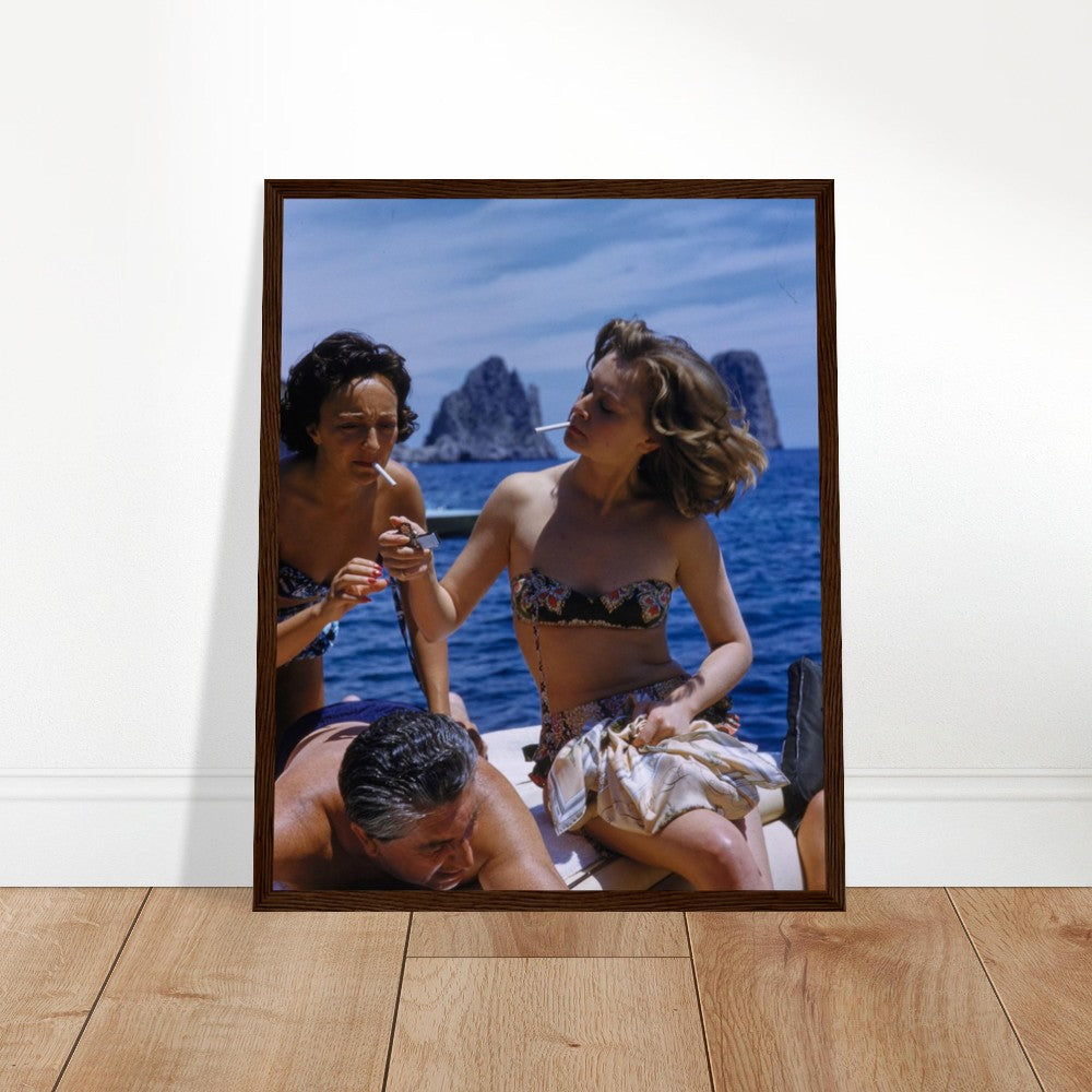 Capri Girls FRAMED, Premium Matte Paper Wooden Framed Poster