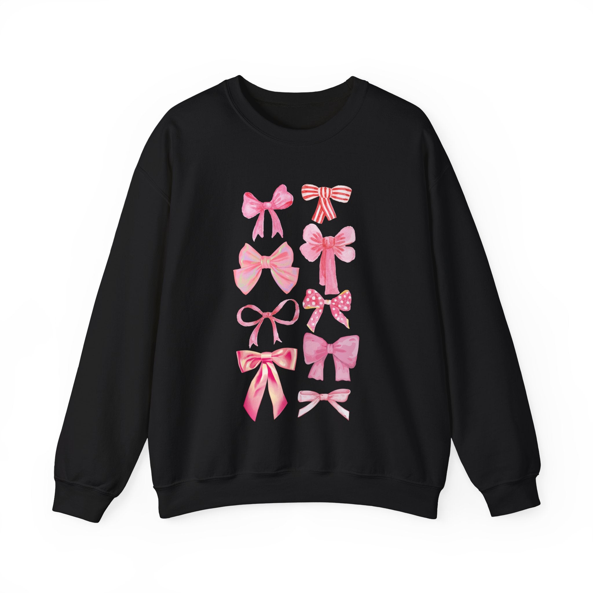 Pink Bows Couquette Valentines Day Crewneck Sweatshirt