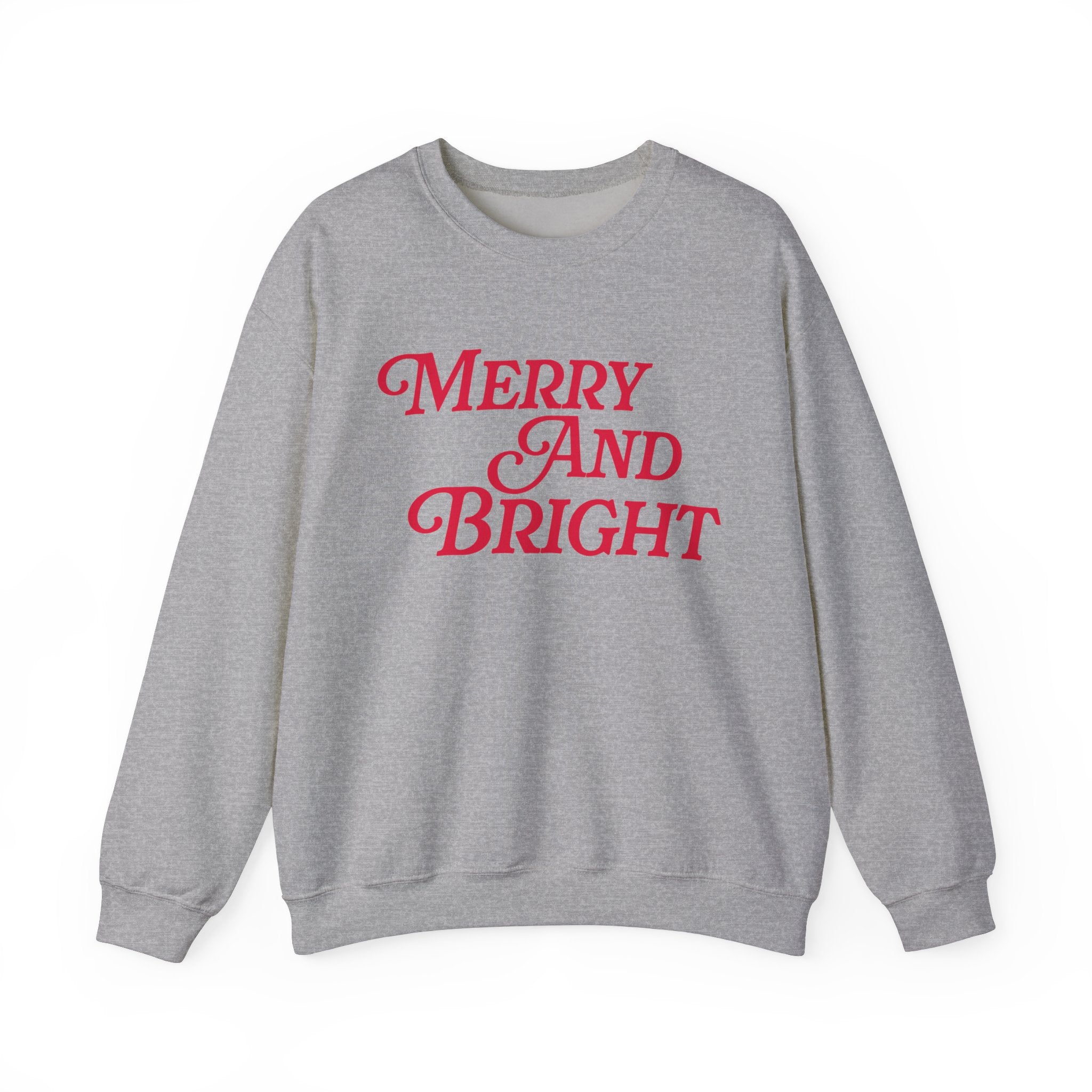 Merry and Bright Holiday Gildan Crewneck Sweatshirt