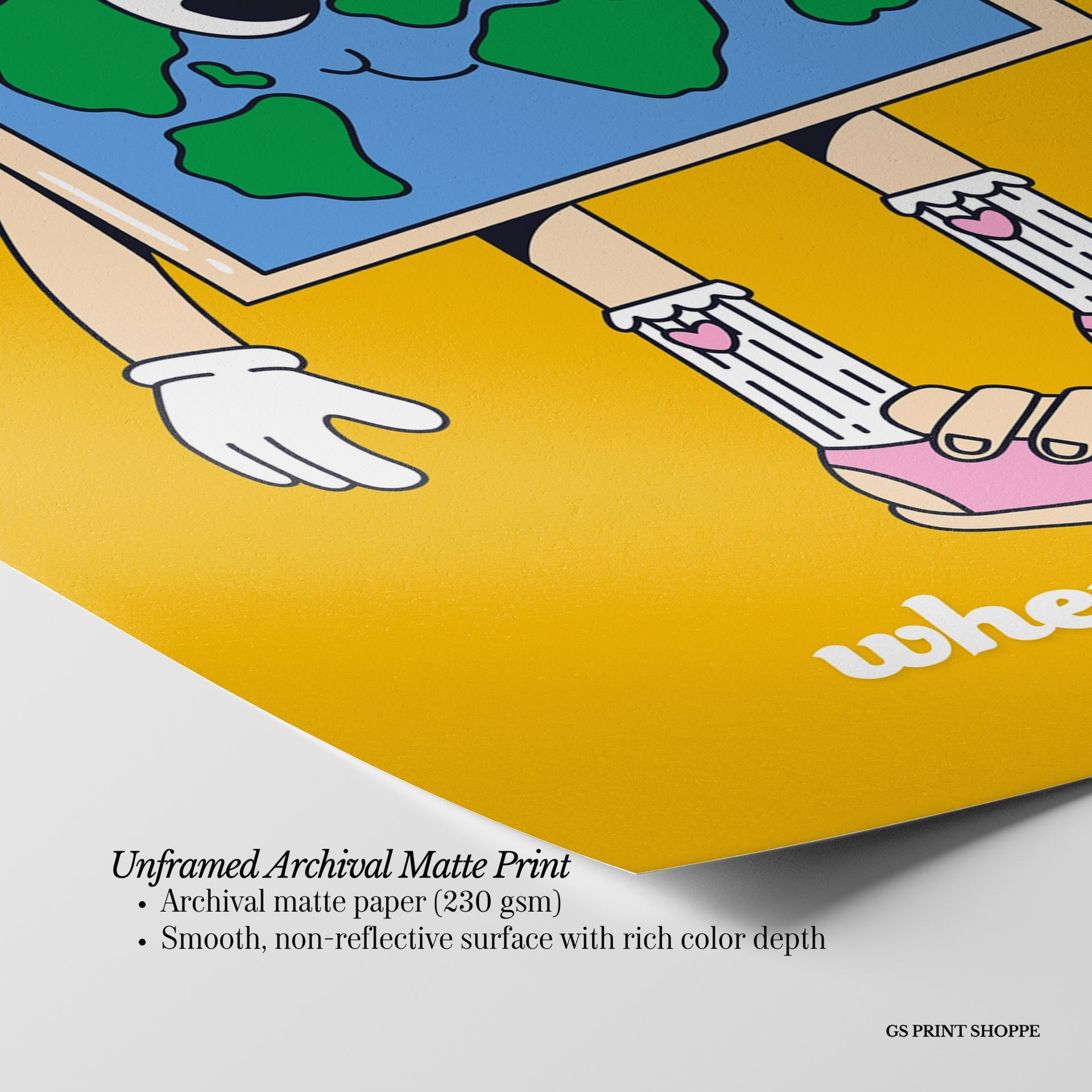 Kindness Matters Vertical Art Print - Yellow