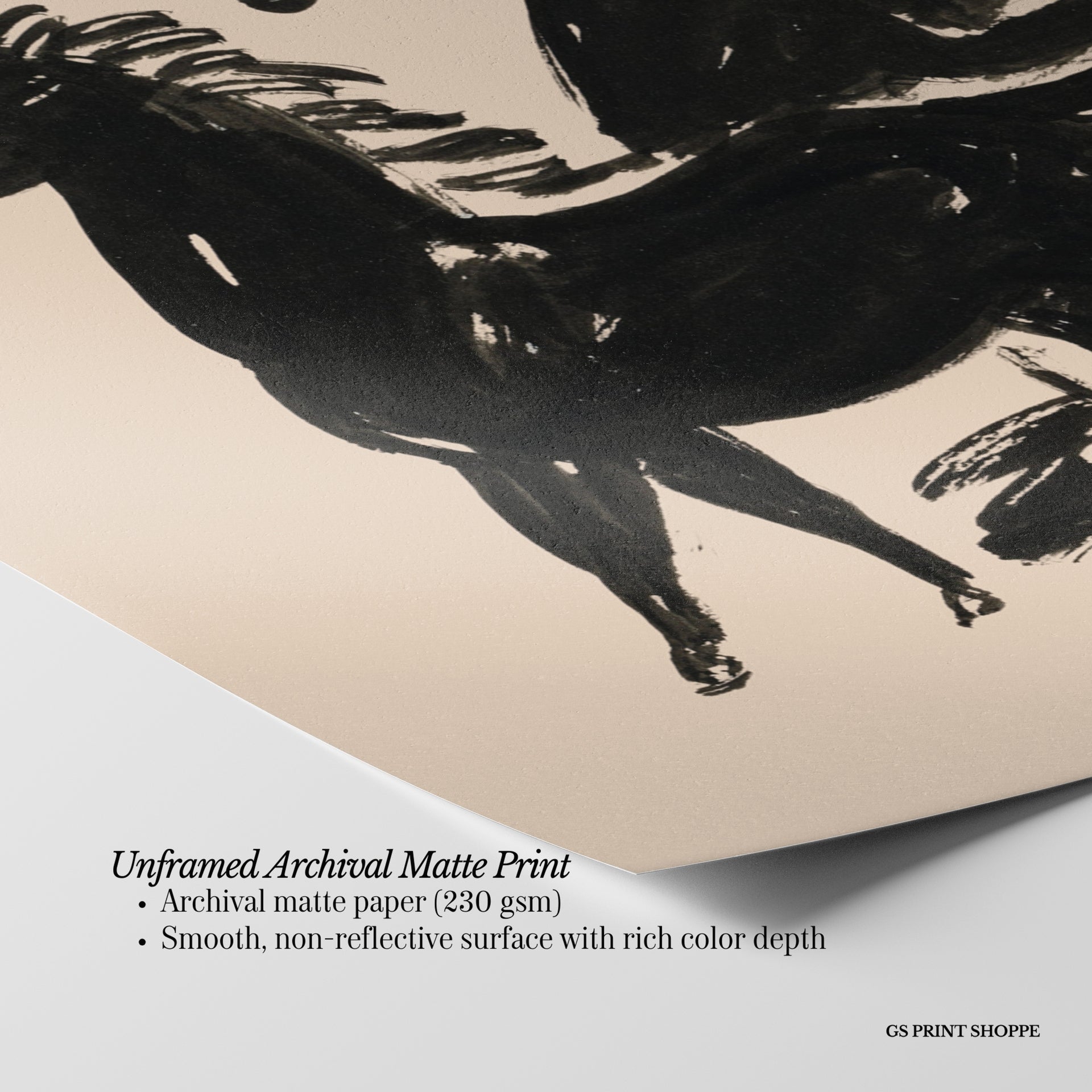Three Horses Horizontal Art Print