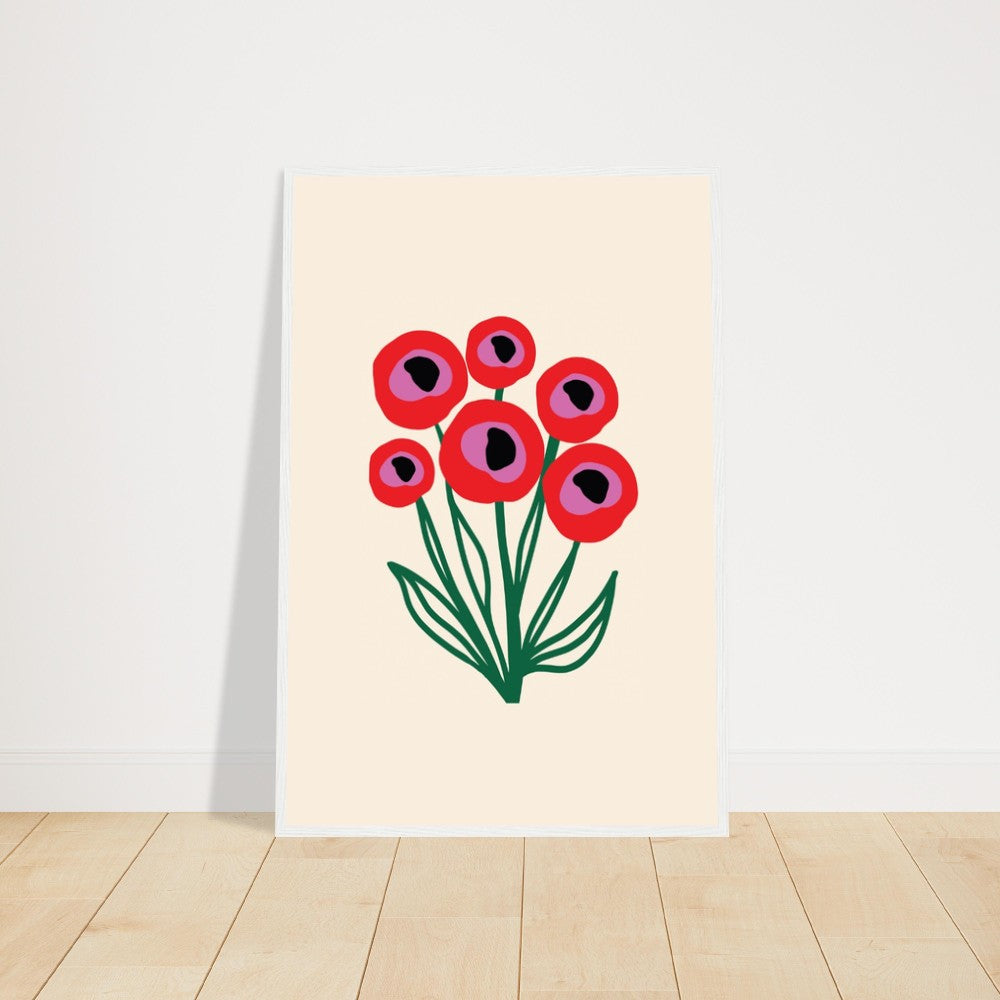Poppies Wood Framed Art Poster