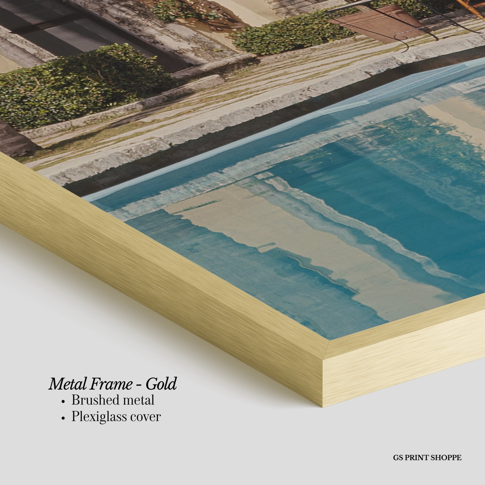 Villa Poolside Vertical Physical Art Print
