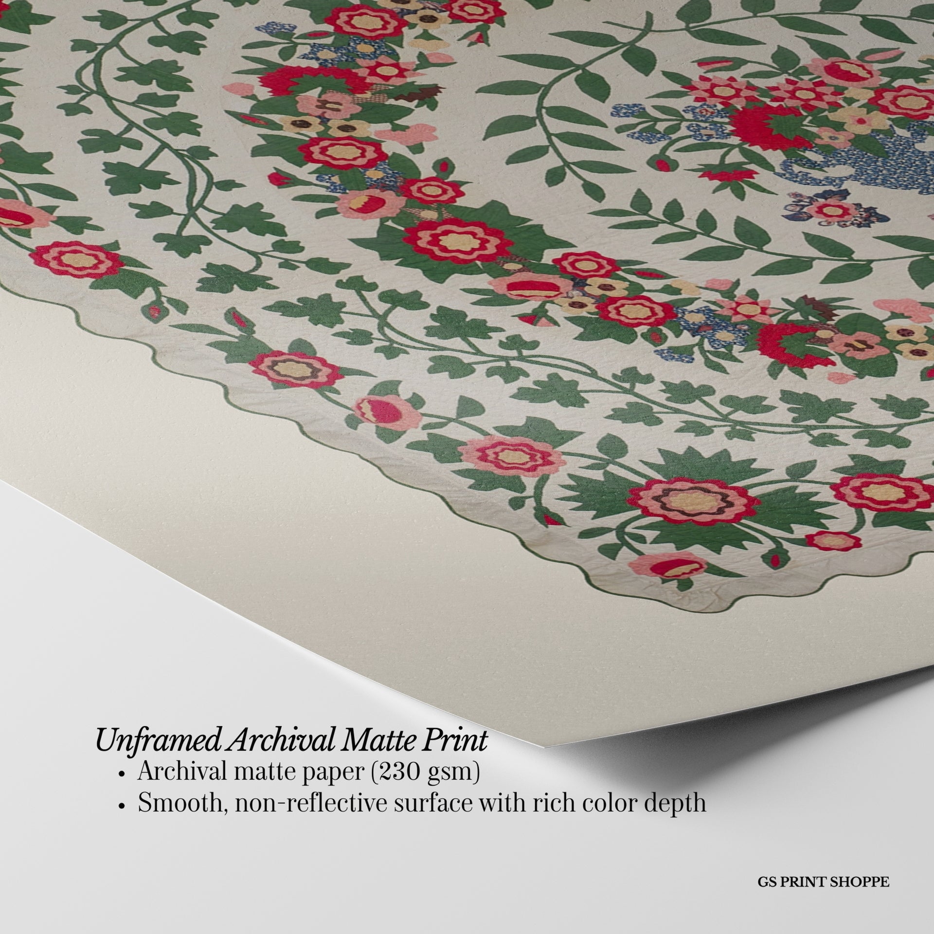 Floral Quilt Horizontal Art Print