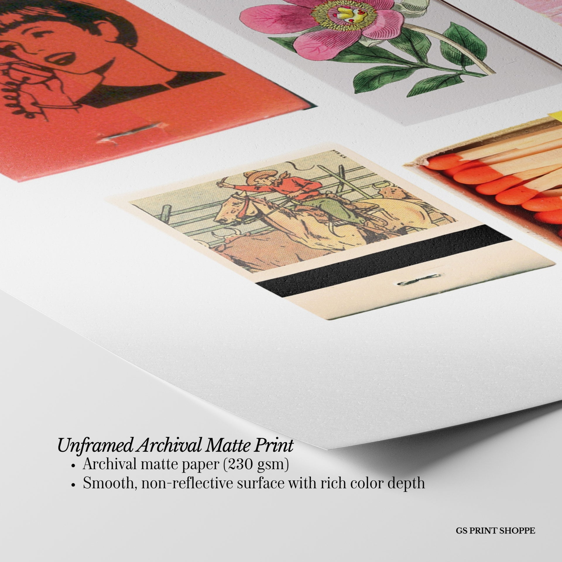 Matchbook Vintage Vibes Horizontal Art Print