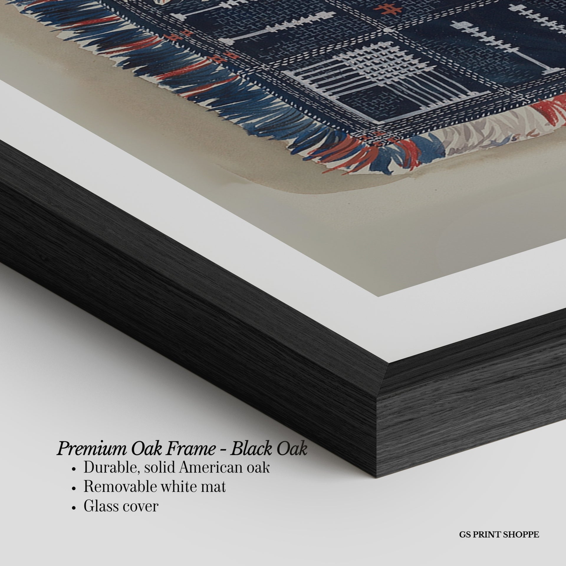 Blue Quilt Vertical Art Print