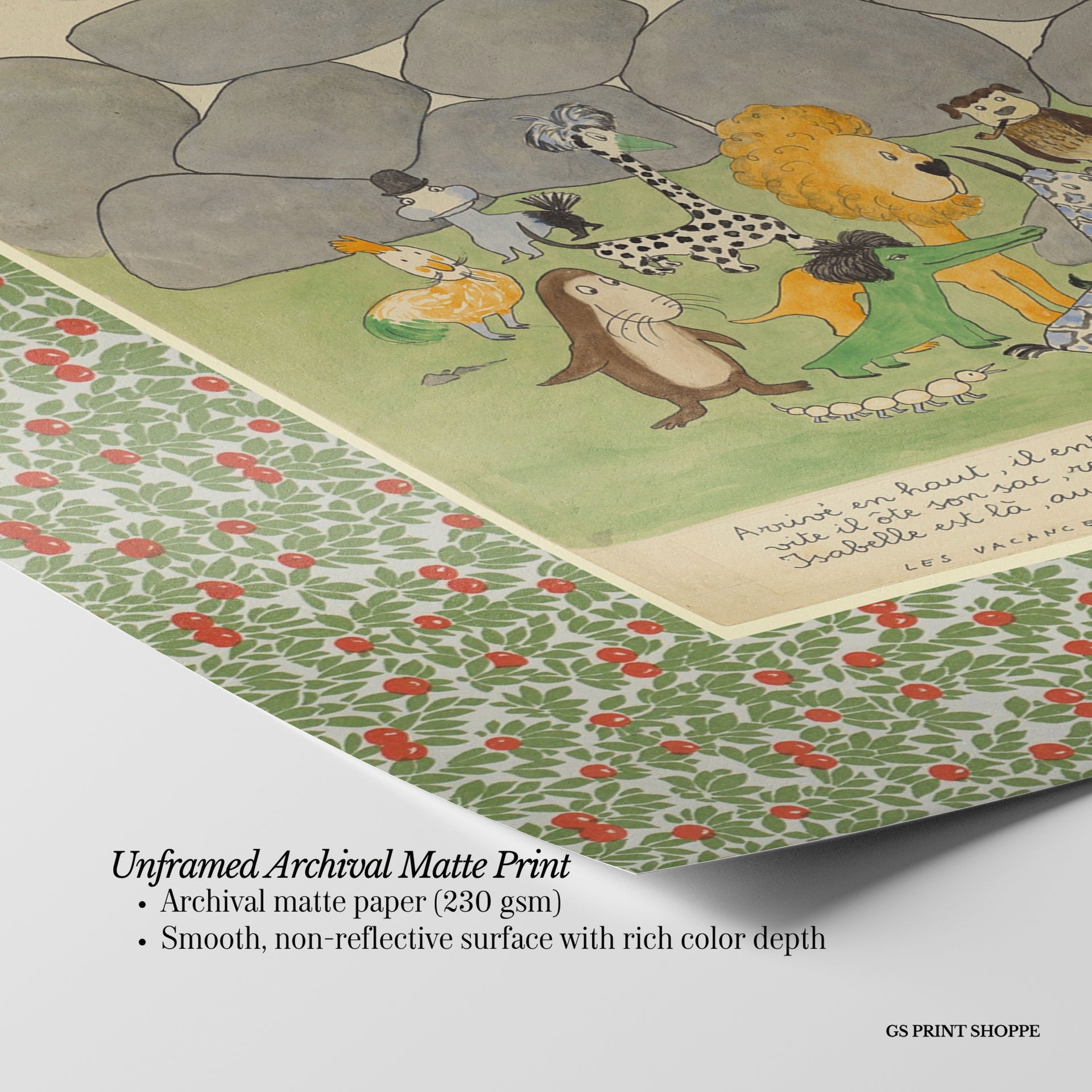 Set of Four Zephir the Monkey Horizontal Art Prints